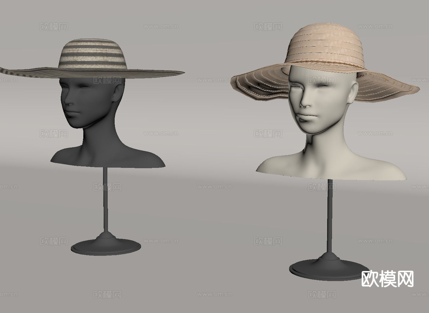 现代帽子 遮阳帽su模型下载（渲染图1）