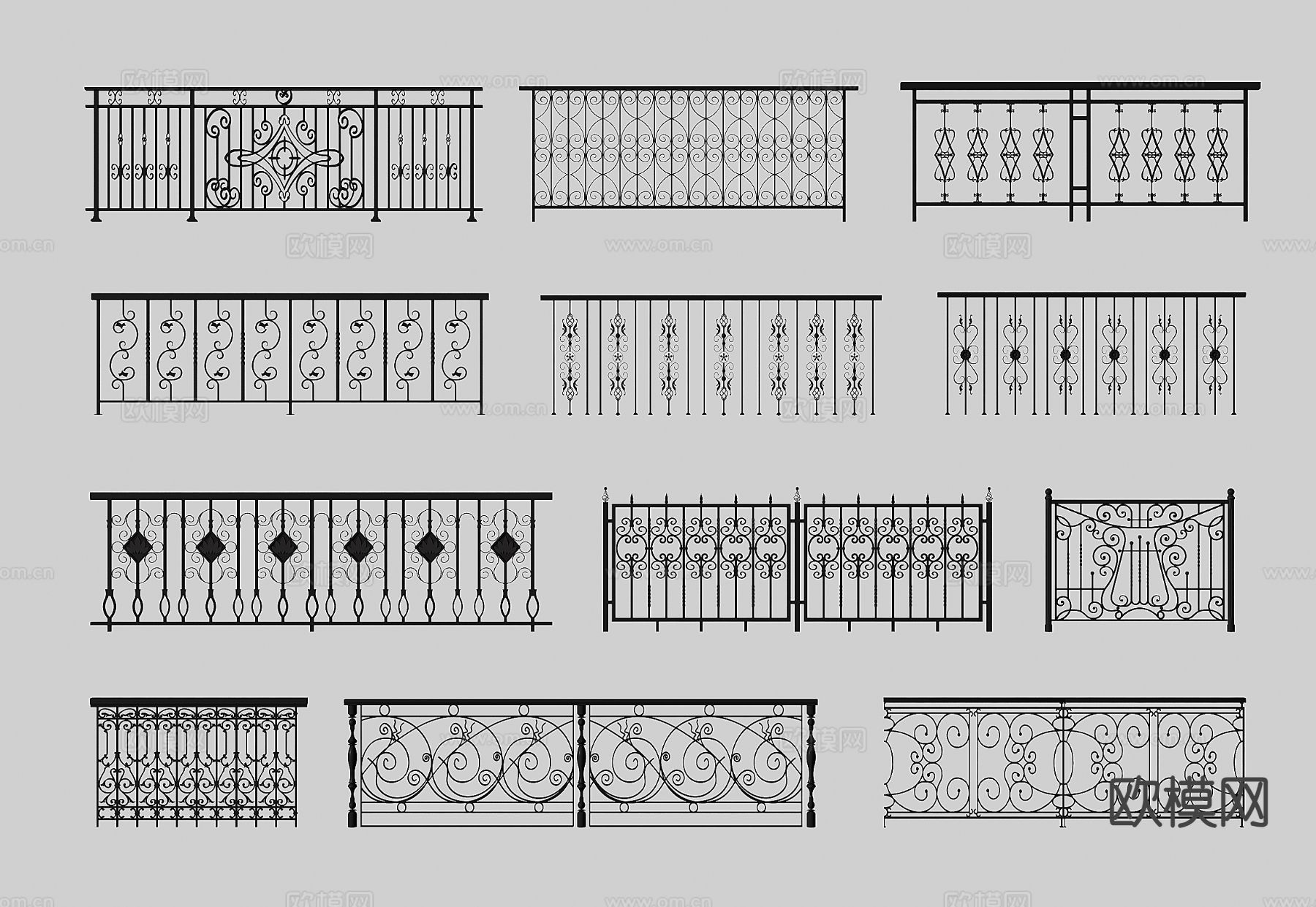 铁艺栏杆 围栏 护栏 扶手3d模型