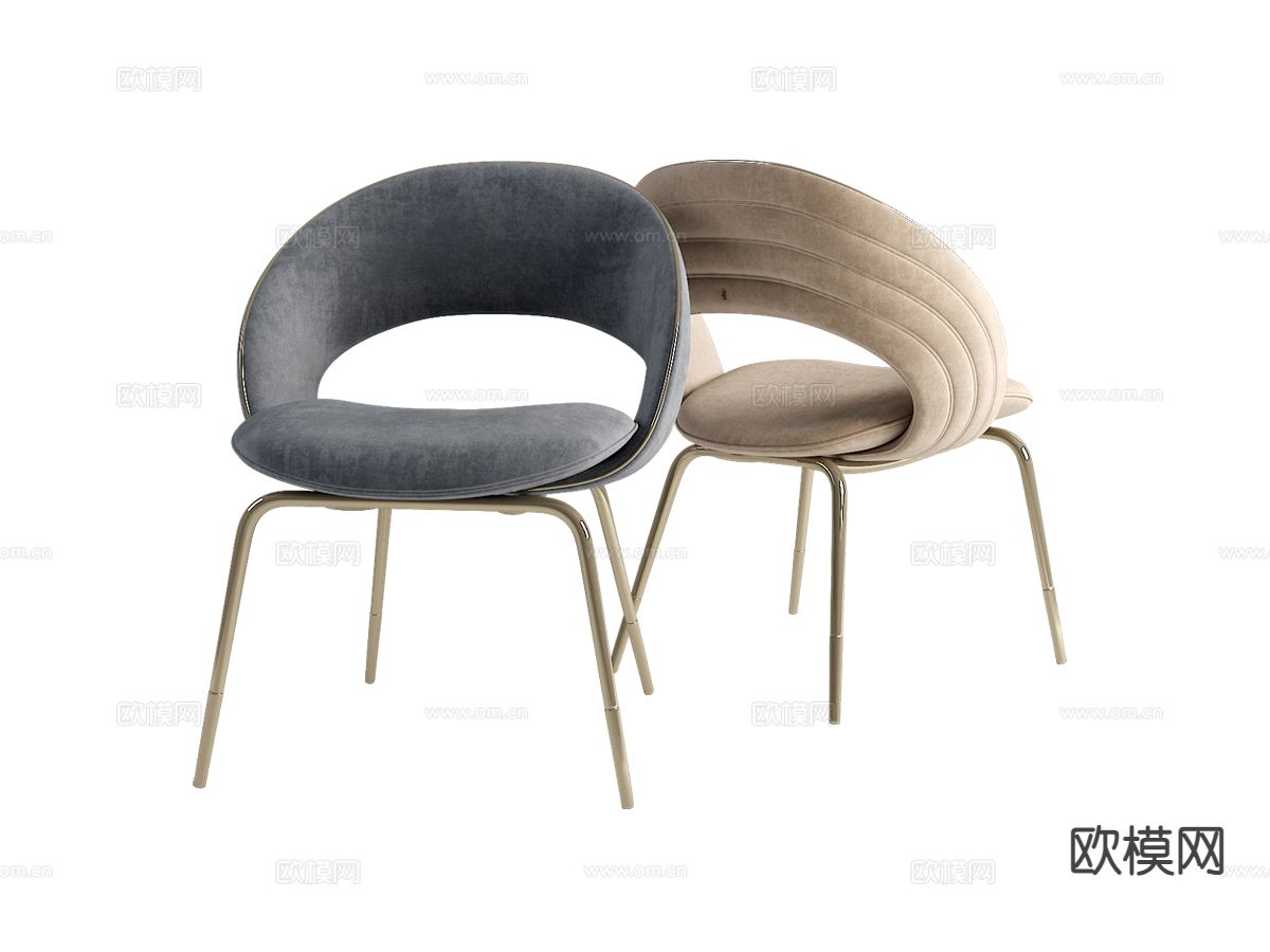 visionnaire- 轻奢椅子 餐椅3d模型下载（渲染图1）