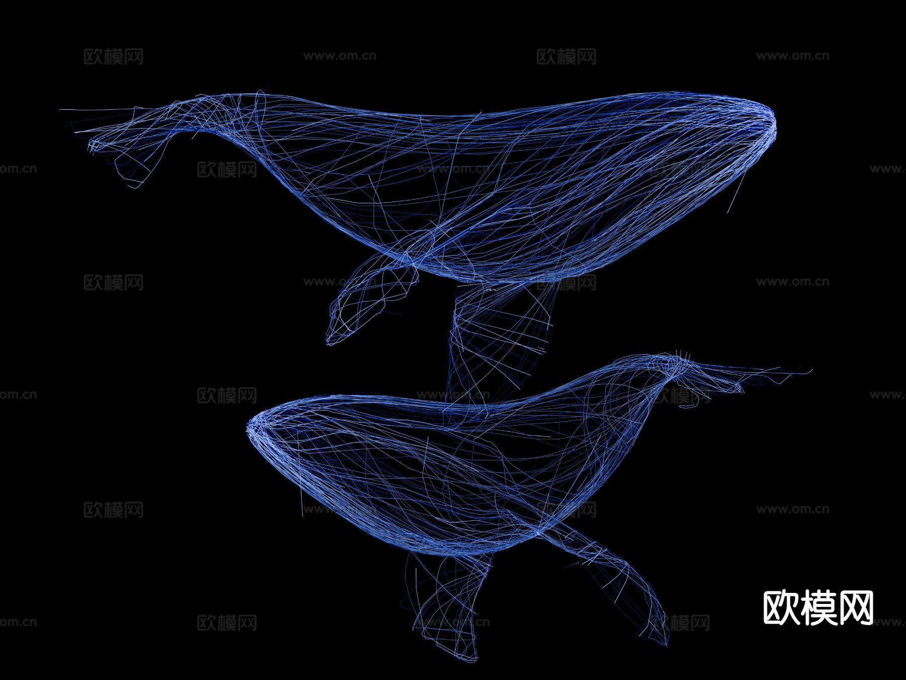 现代鲸鱼吊灯 鲸鱼装饰灯3d模型