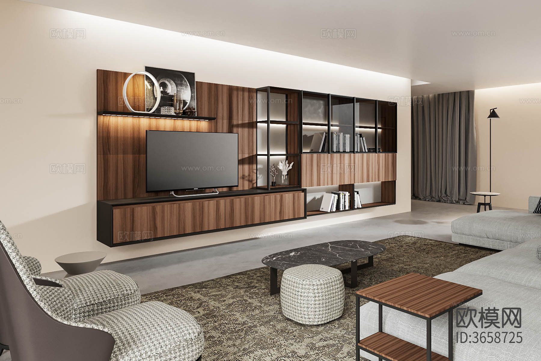 全屋定制柜节点大样图下载（渲染图1）