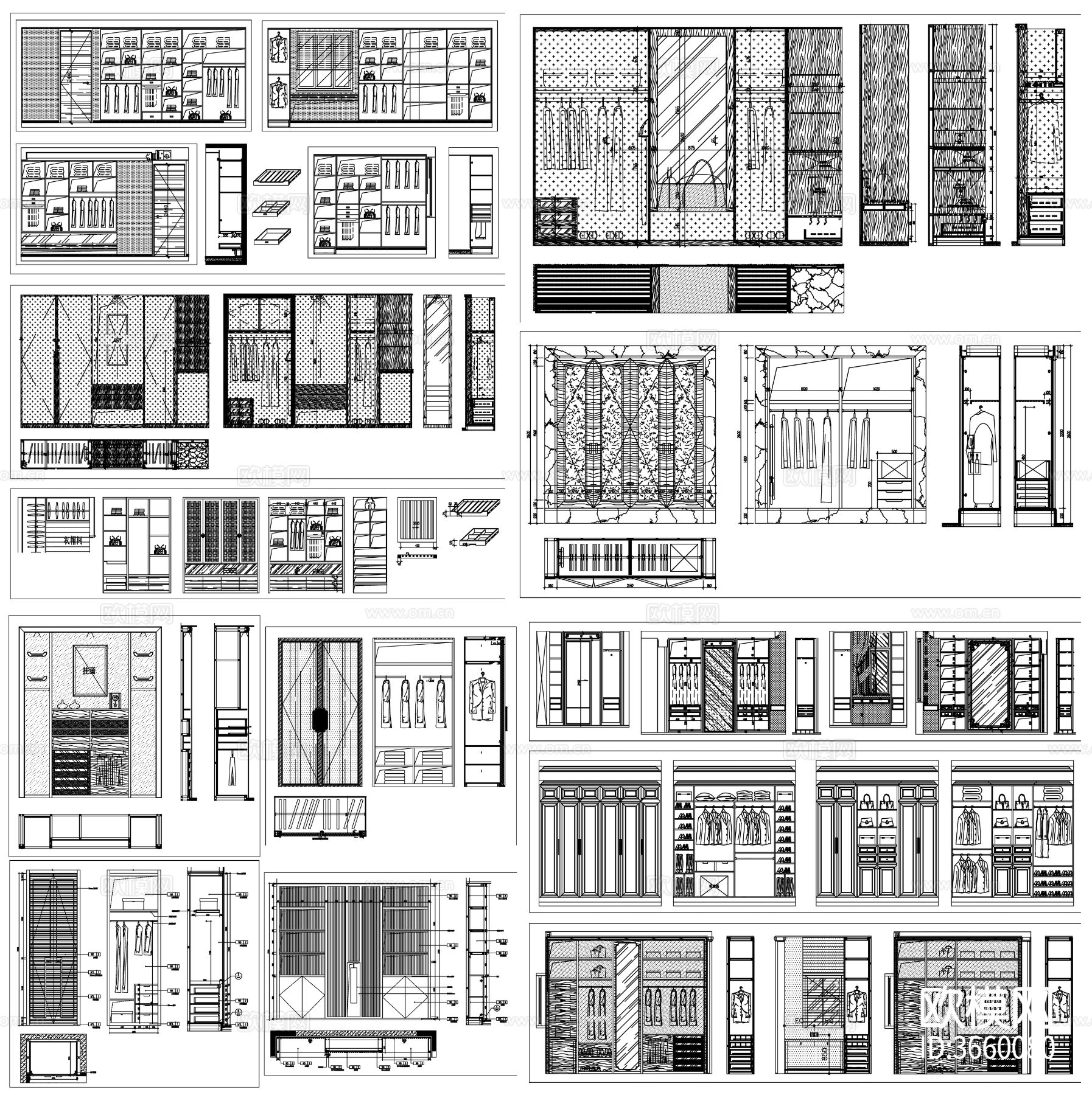 衣柜设计 衣帽柜cad图库下载（渲染图2）