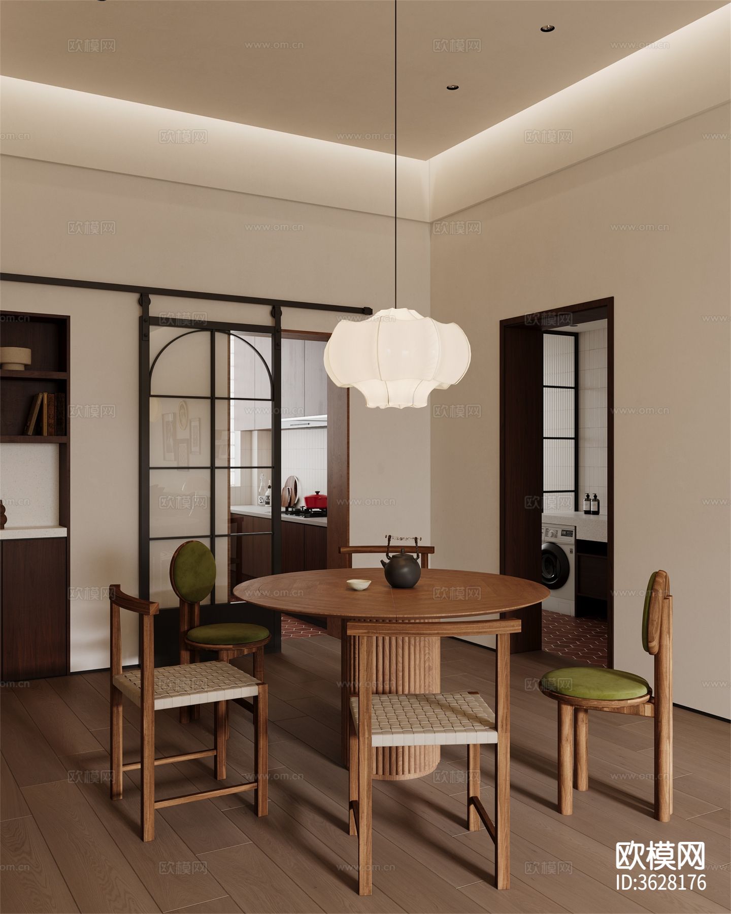 中古风客餐厅效果图下载（渲染图3）