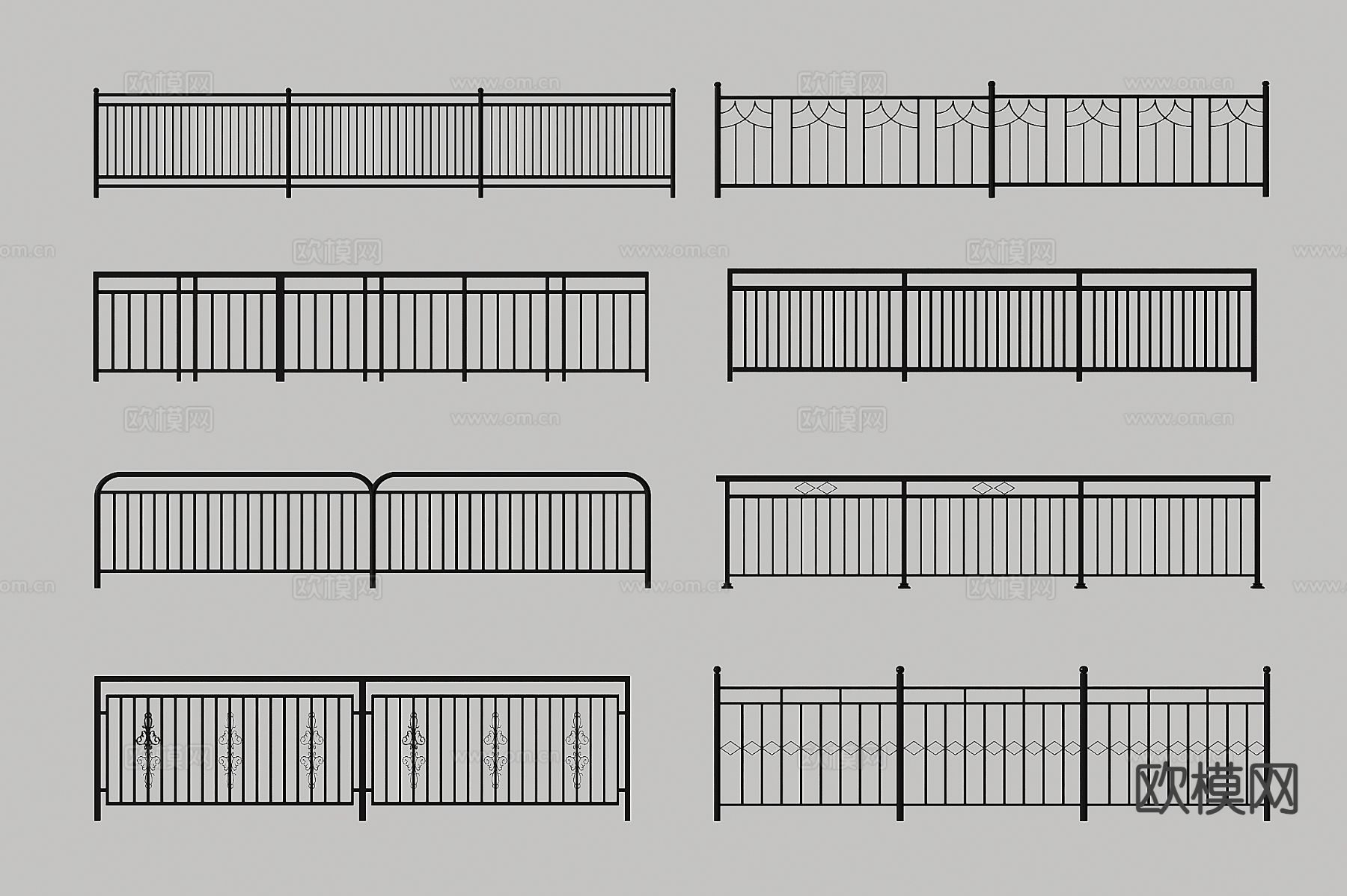 铁艺栏杆 围栏 护栏3d模型
