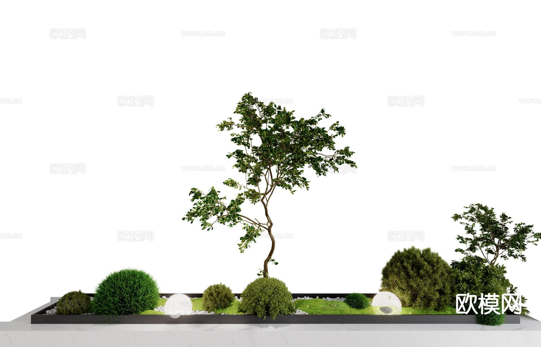 现代植物堆 植物造景3d模型