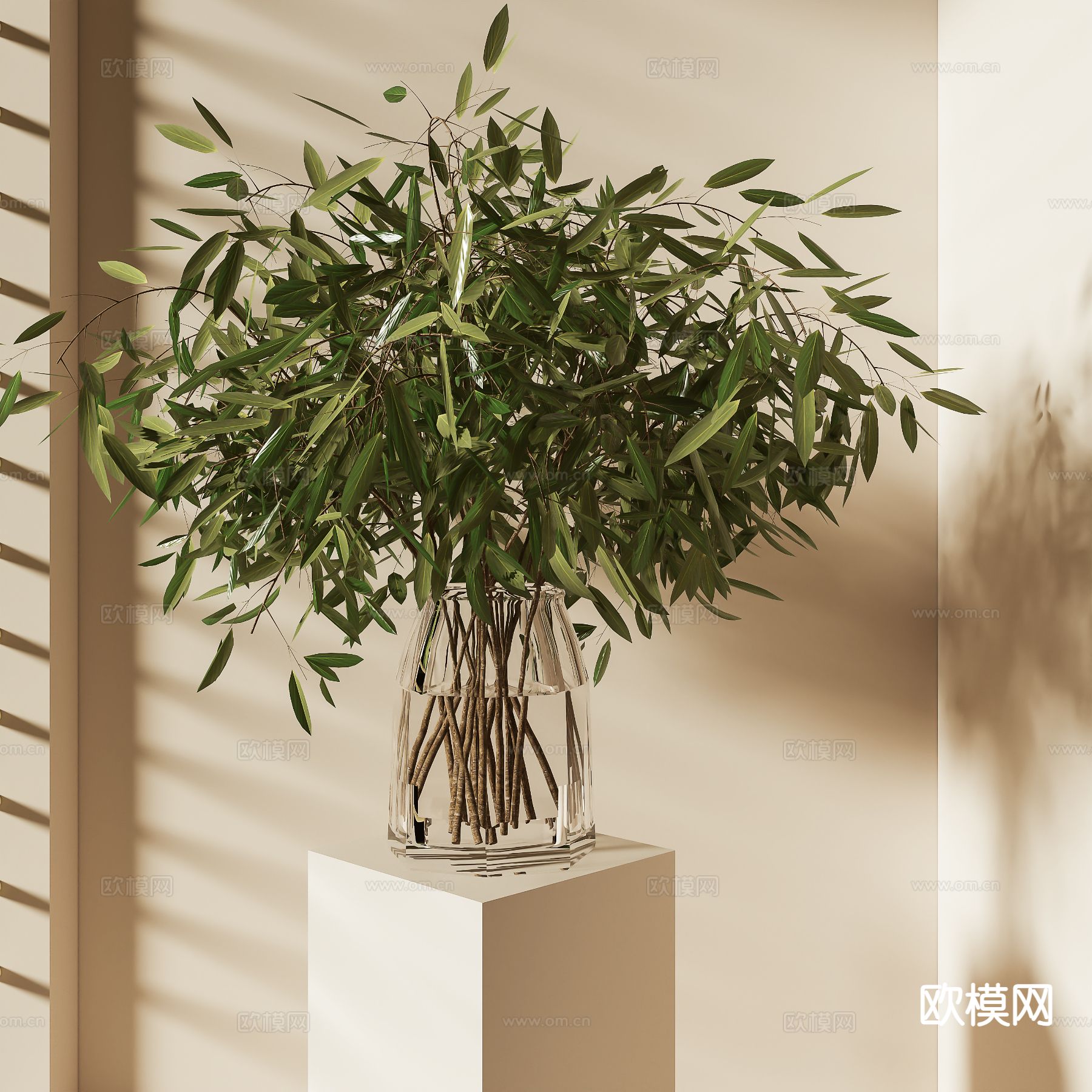 花瓶 花艺 水生植物3d模型下载