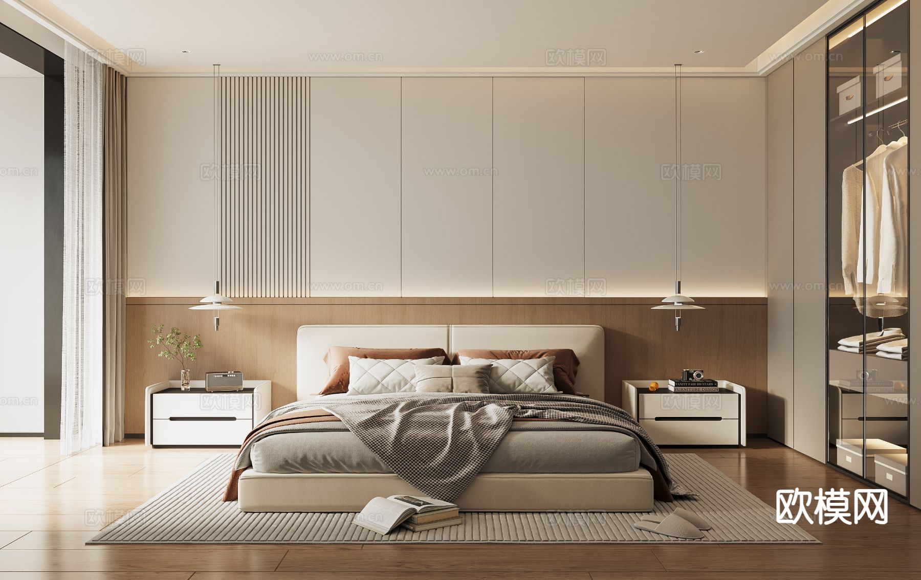 现代卧室 主卧3d模型下载