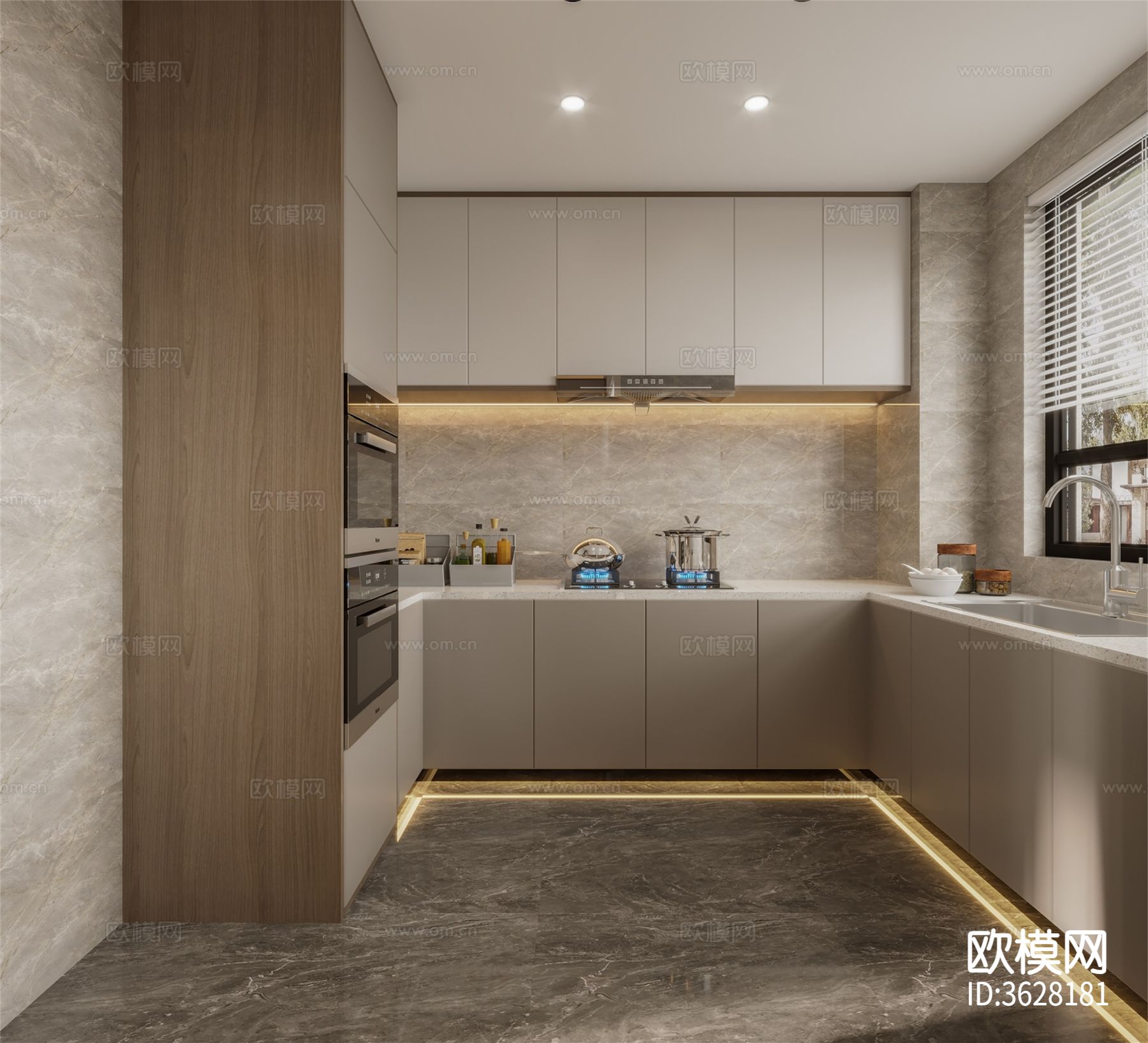 现代大平层效果图下载（渲染图6）