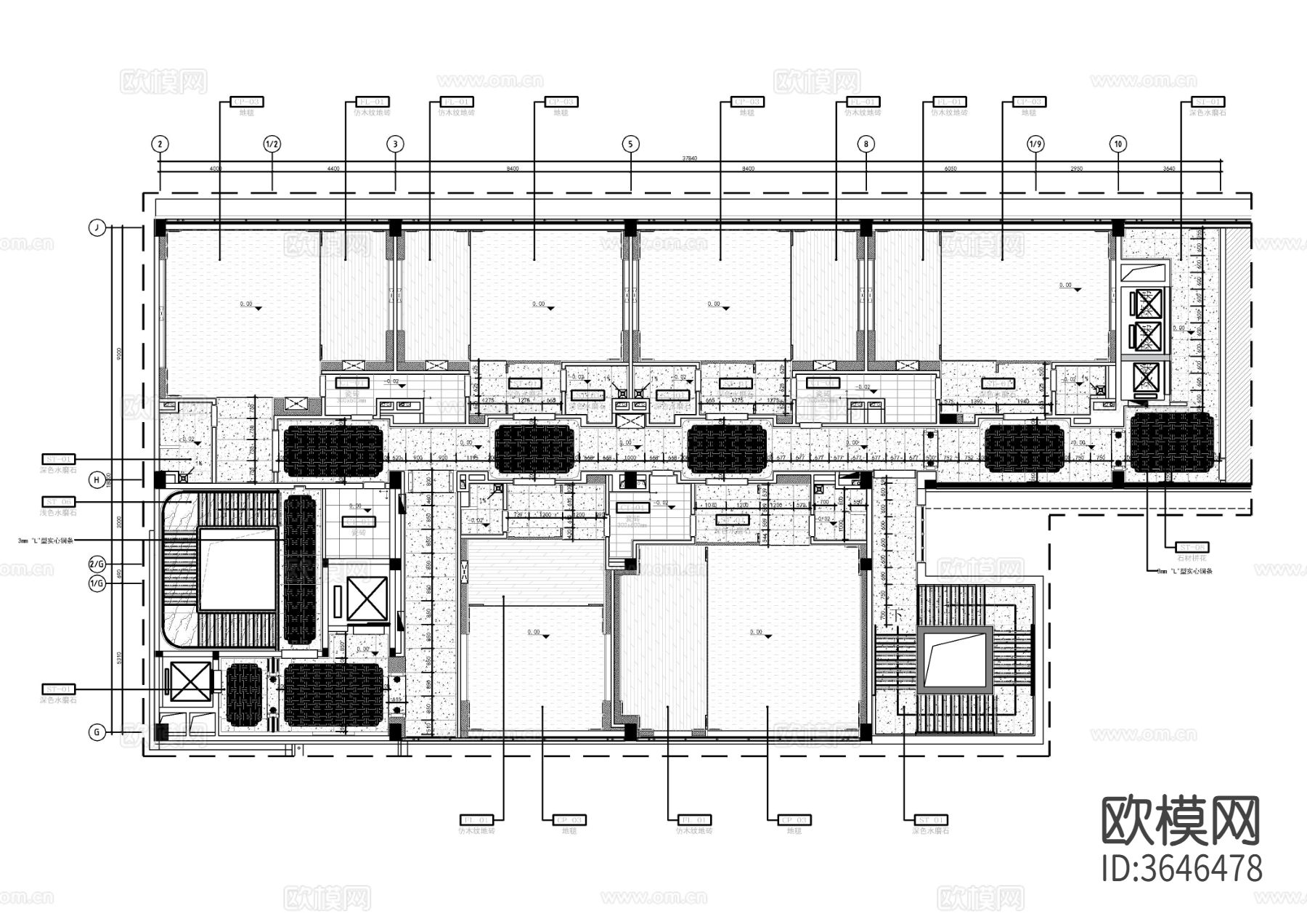 整层中餐包间cad施工图下载（渲染图3）
