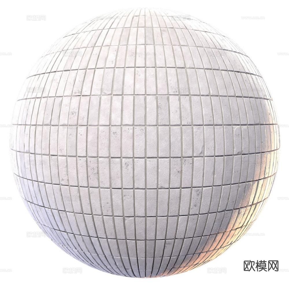 无缝PBR 复古瓷砖 墙砖 文化砖3d模型下载（渲染图5）