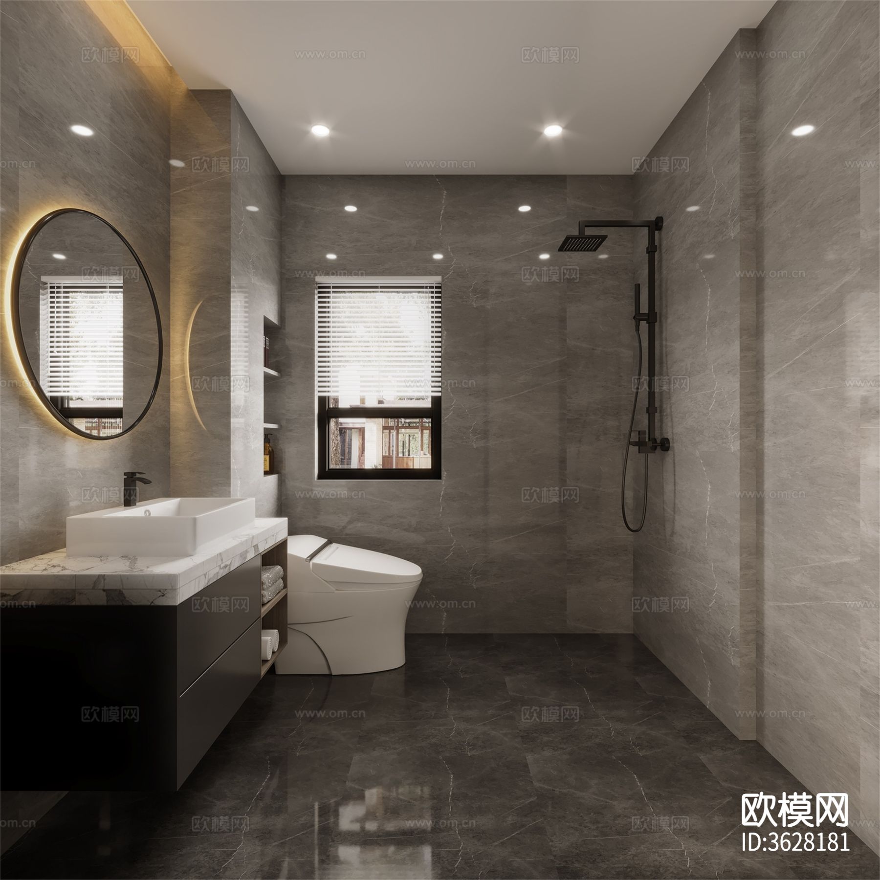 现代大平层效果图下载（渲染图8）