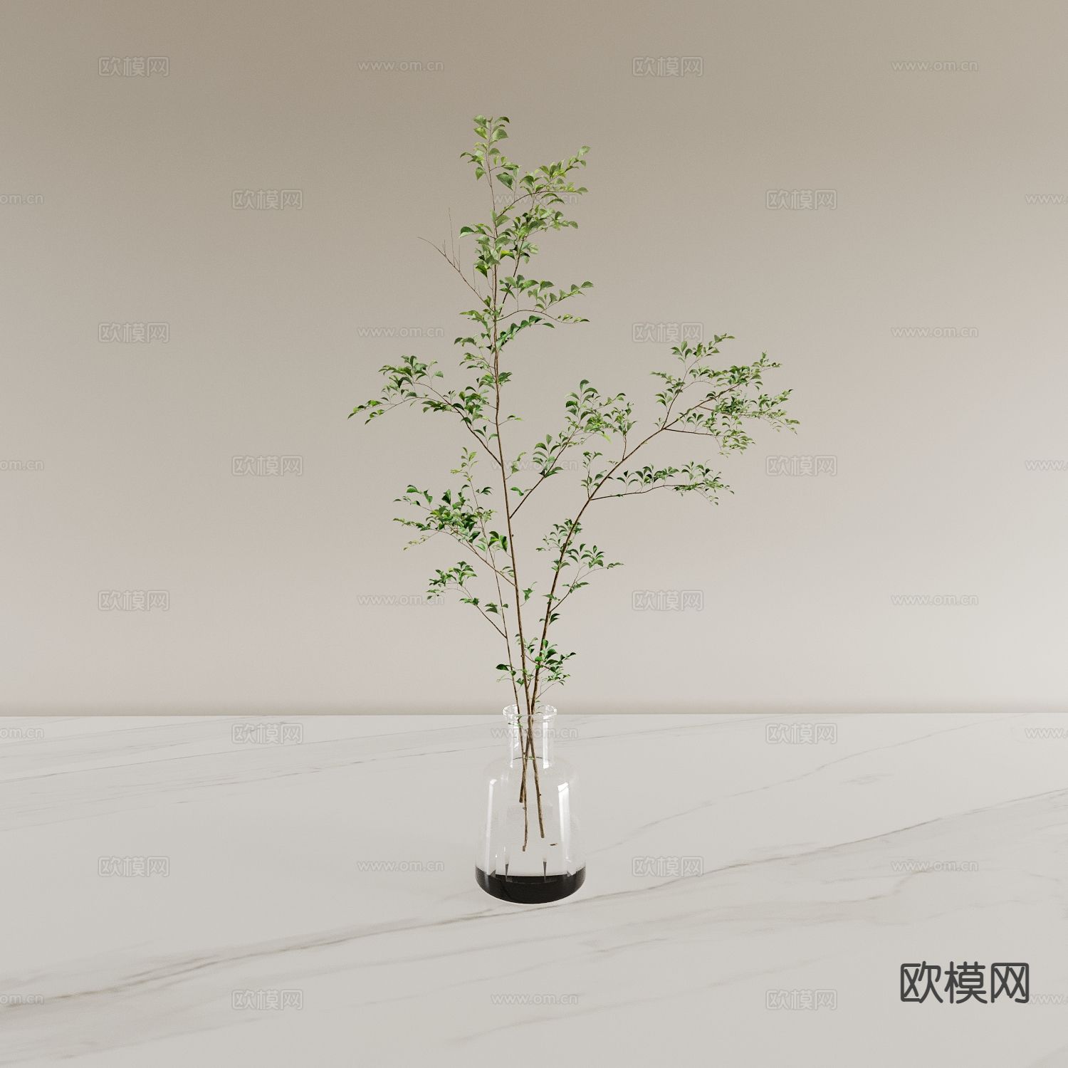 花瓶 花艺 水生植物3d模型