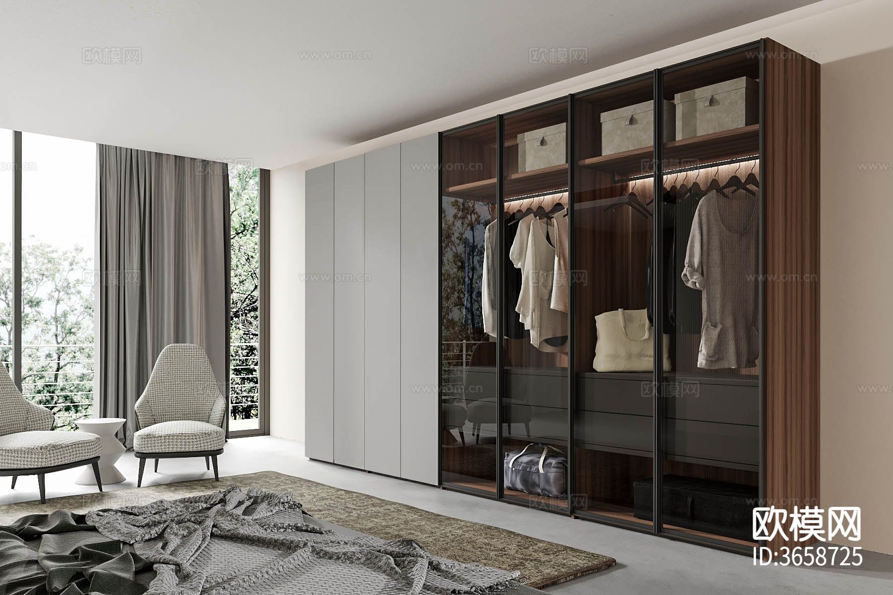 全屋定制柜节点大样图下载（渲染图7）