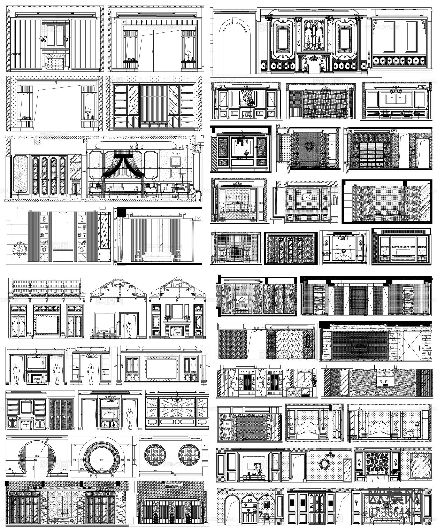 衣柜设计 衣帽柜cad图库下载（渲染图1）