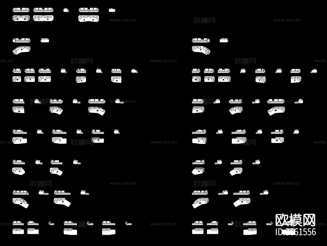Poliform圣日耳曼沙发 沙发茶几组合cad图库下载（渲染图2）