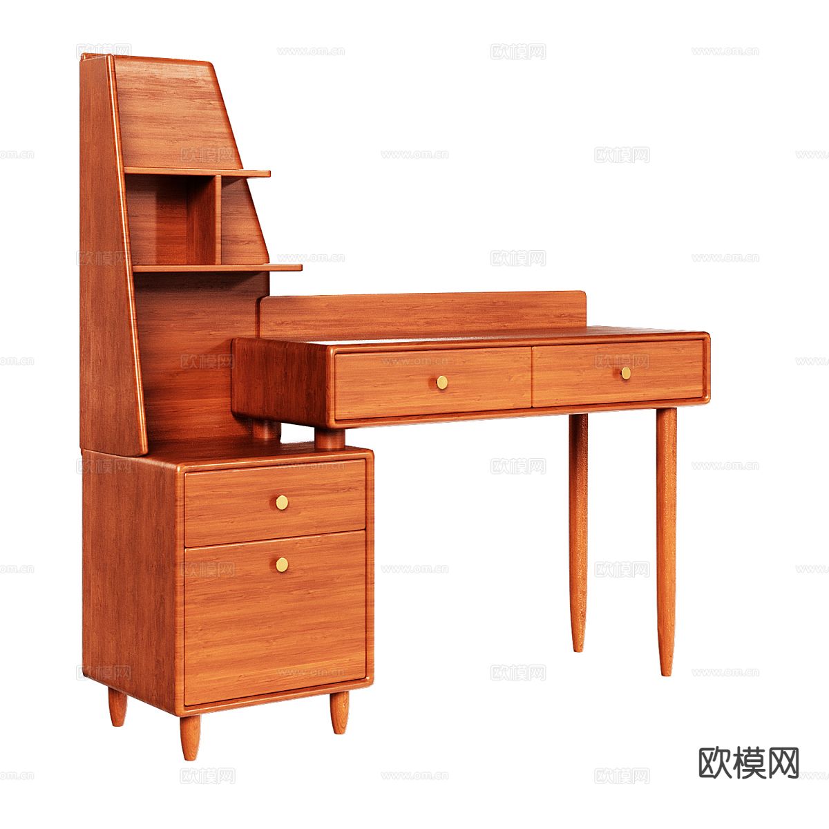 原木风梳妆台3d模型下载