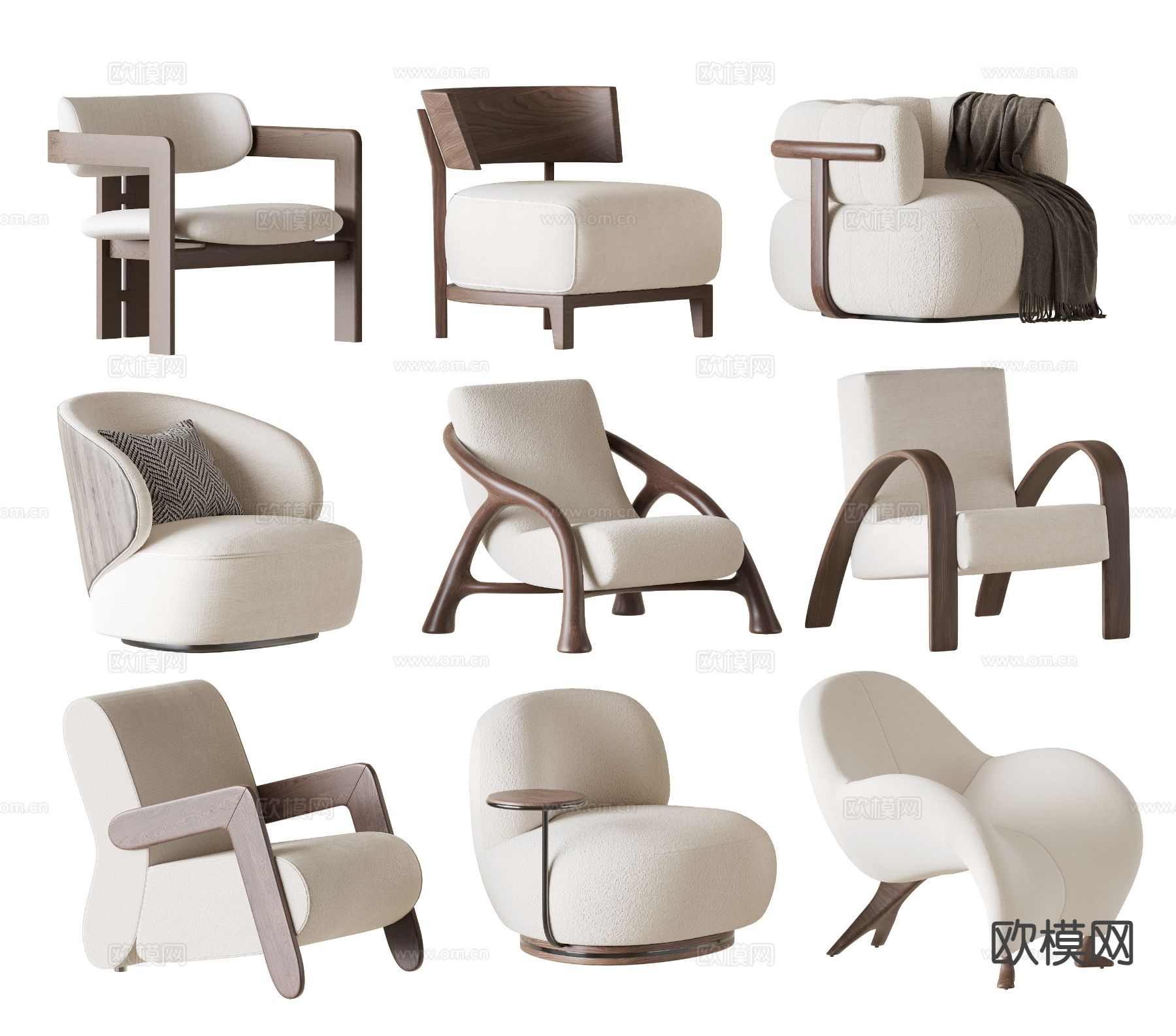 中古风单人沙发su模型下载（渲染图2）