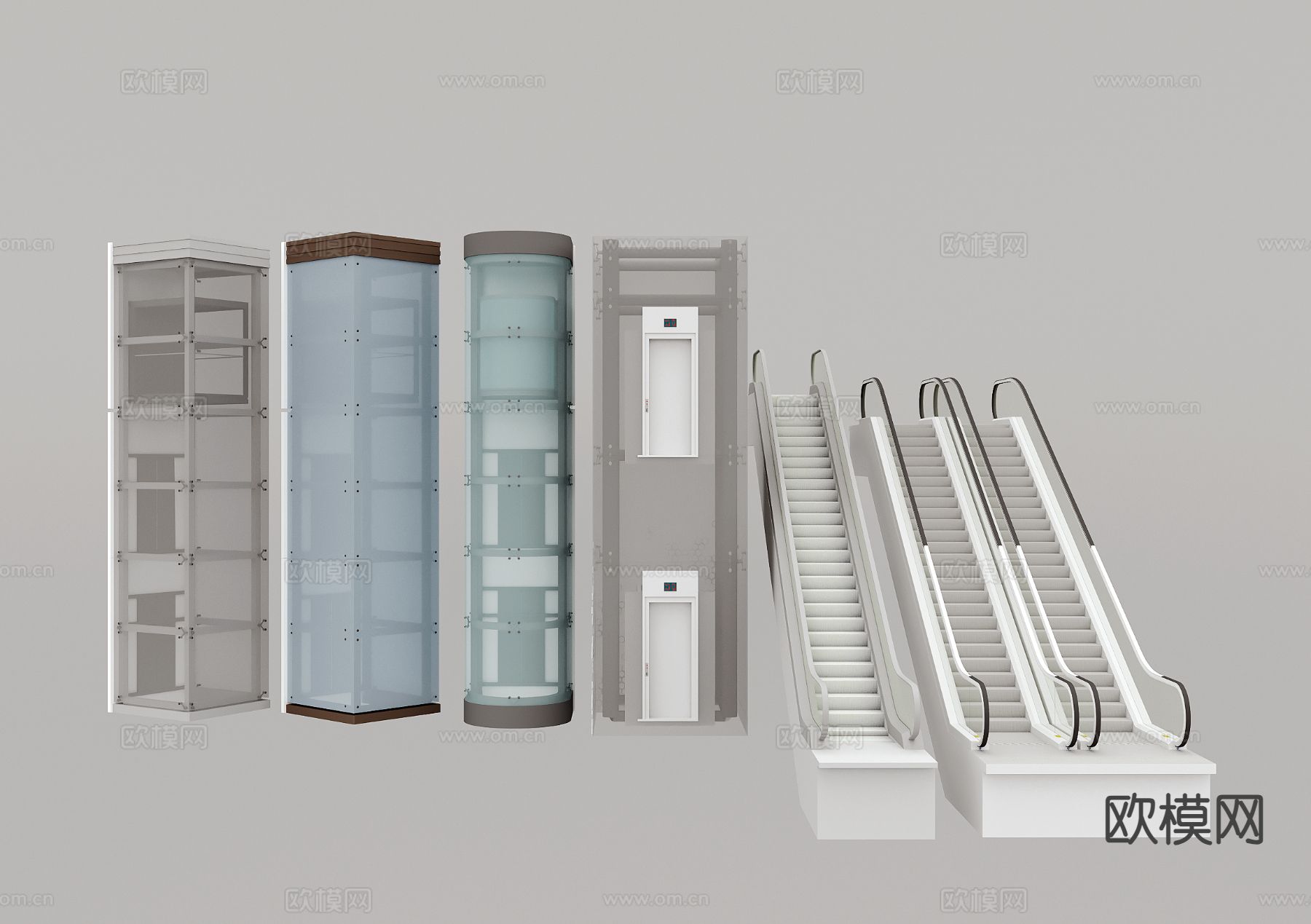 自动扶梯 观光电梯 钢架电梯 升降电梯3d模型