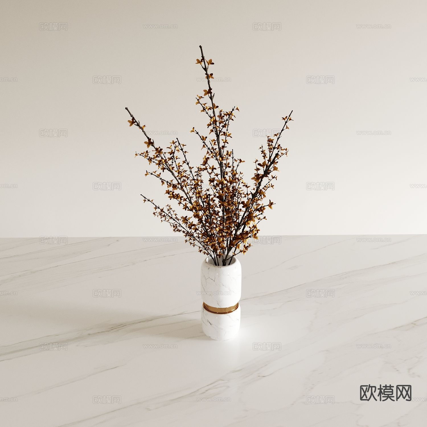 现代花瓶 花艺 干花 插花3d模型