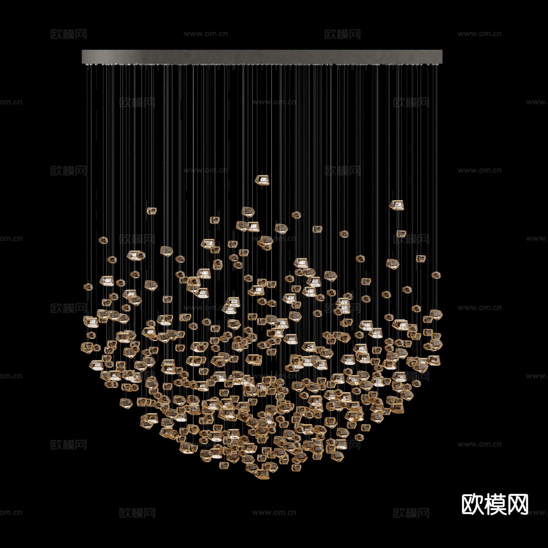 现代装饰灯 艺术水晶灯3d模型