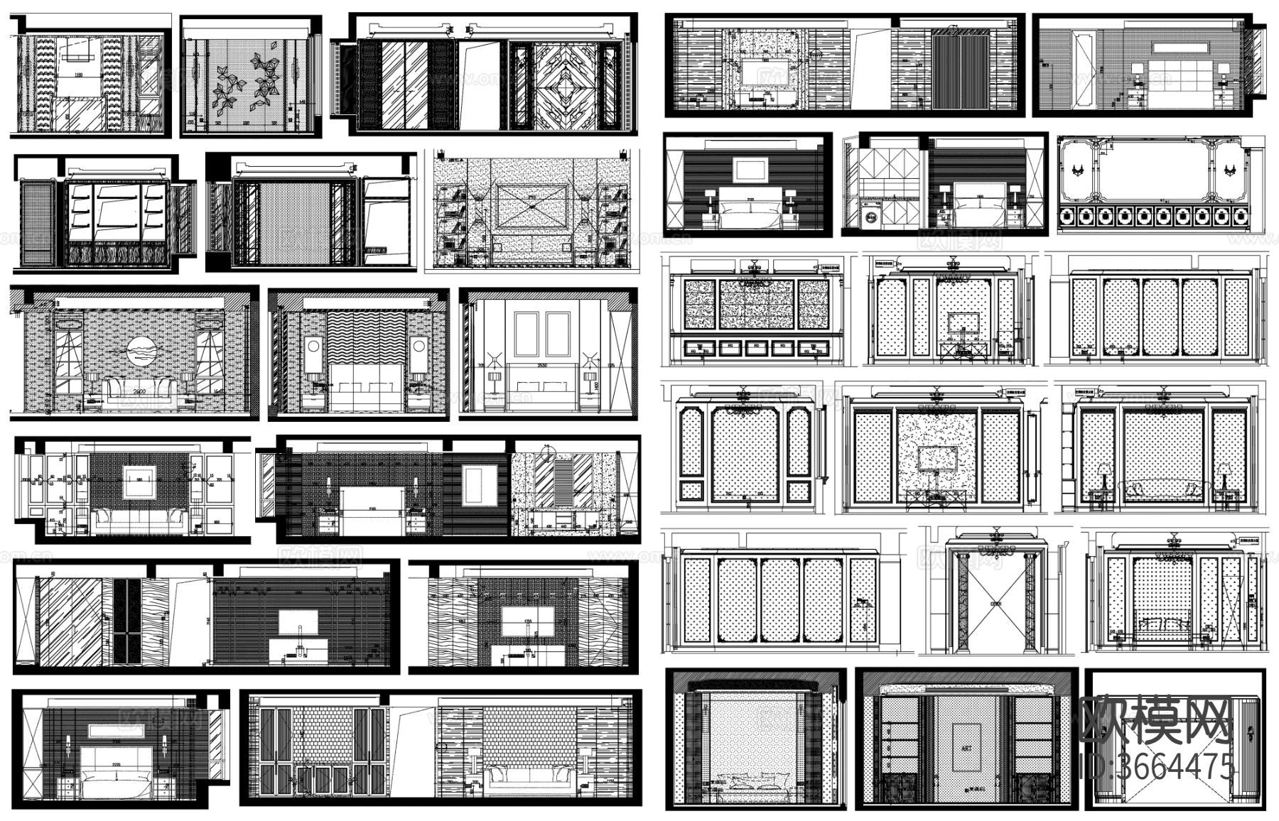 衣柜设计 衣帽柜cad图库下载（渲染图2）