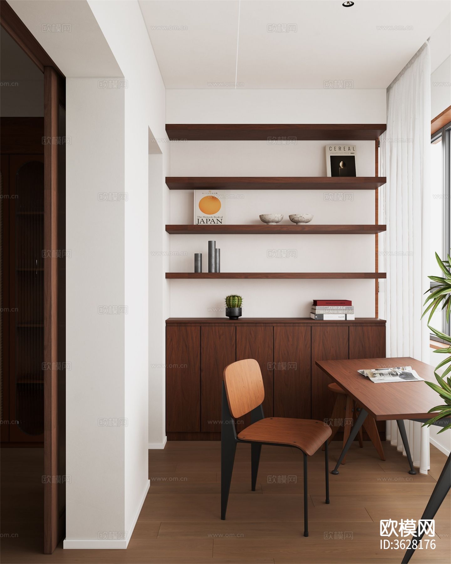 中古风客餐厅效果图下载（渲染图2）