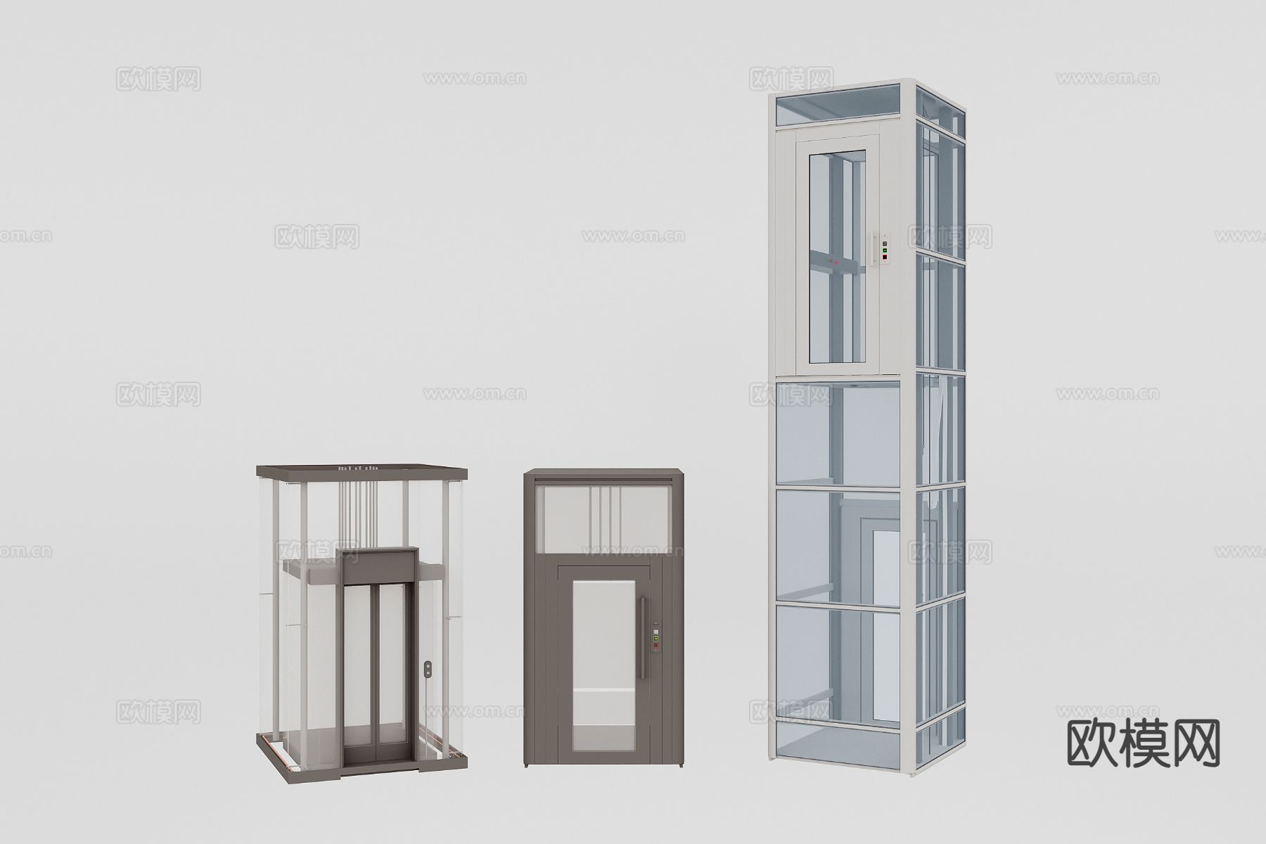 自动扶梯 观光电梯 钢架电梯3d模型下载
