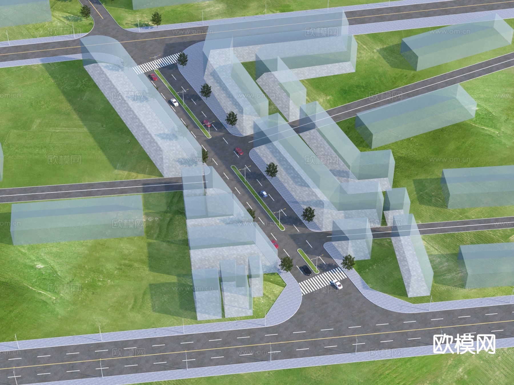 城市道路景观3d模型