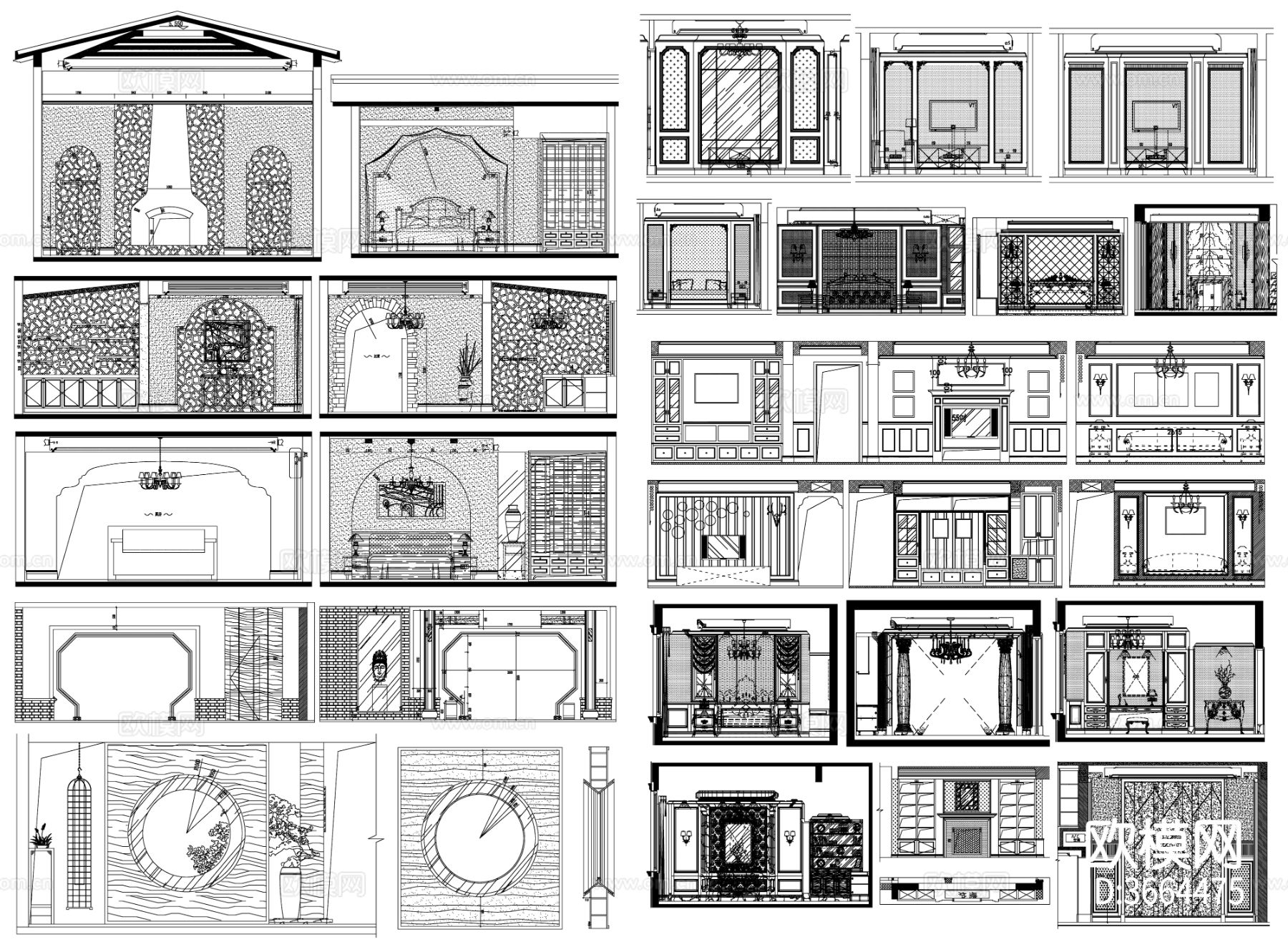 衣柜设计 衣帽柜cad图库下载（渲染图4）