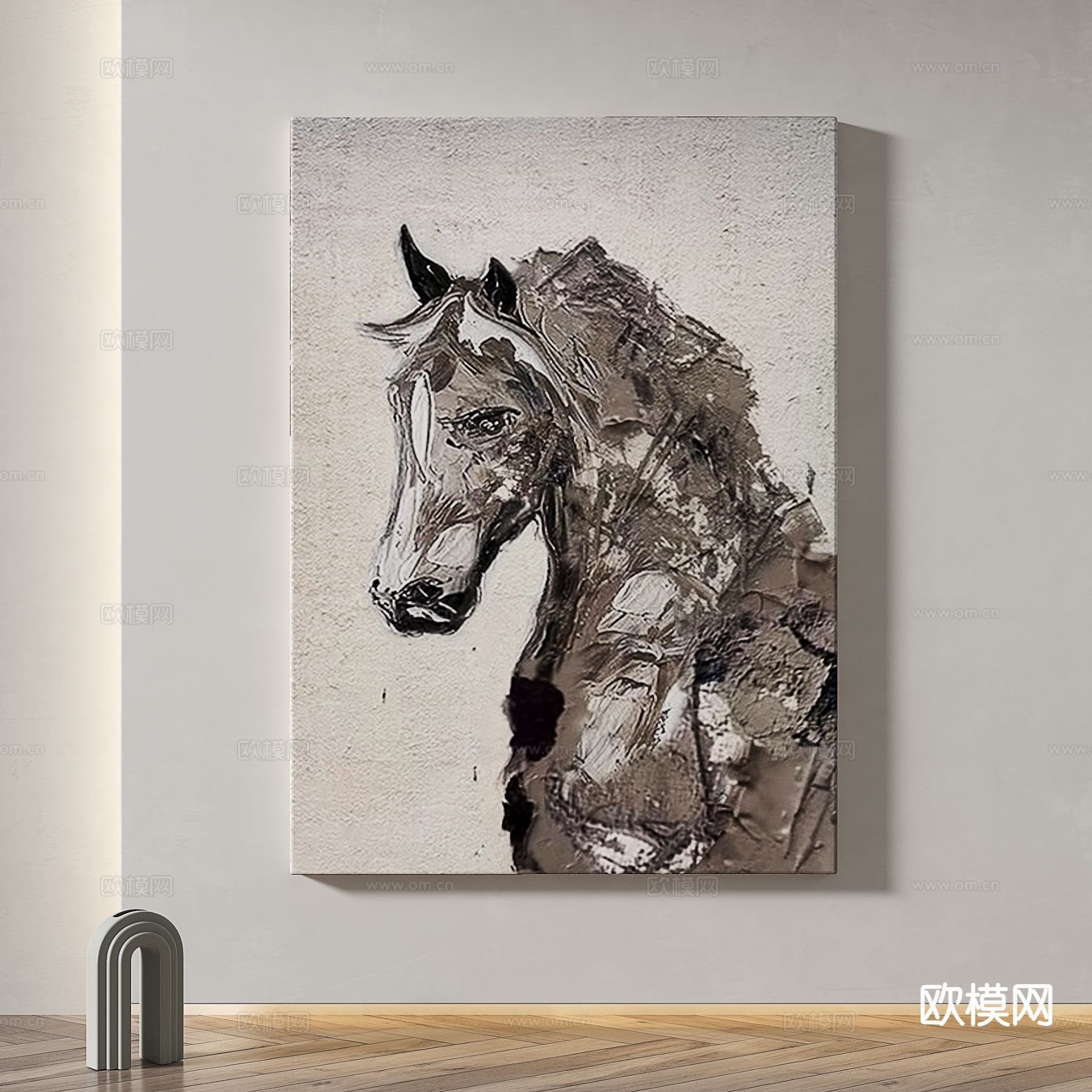 肌理画 动物画 装饰画 挂画3d模型