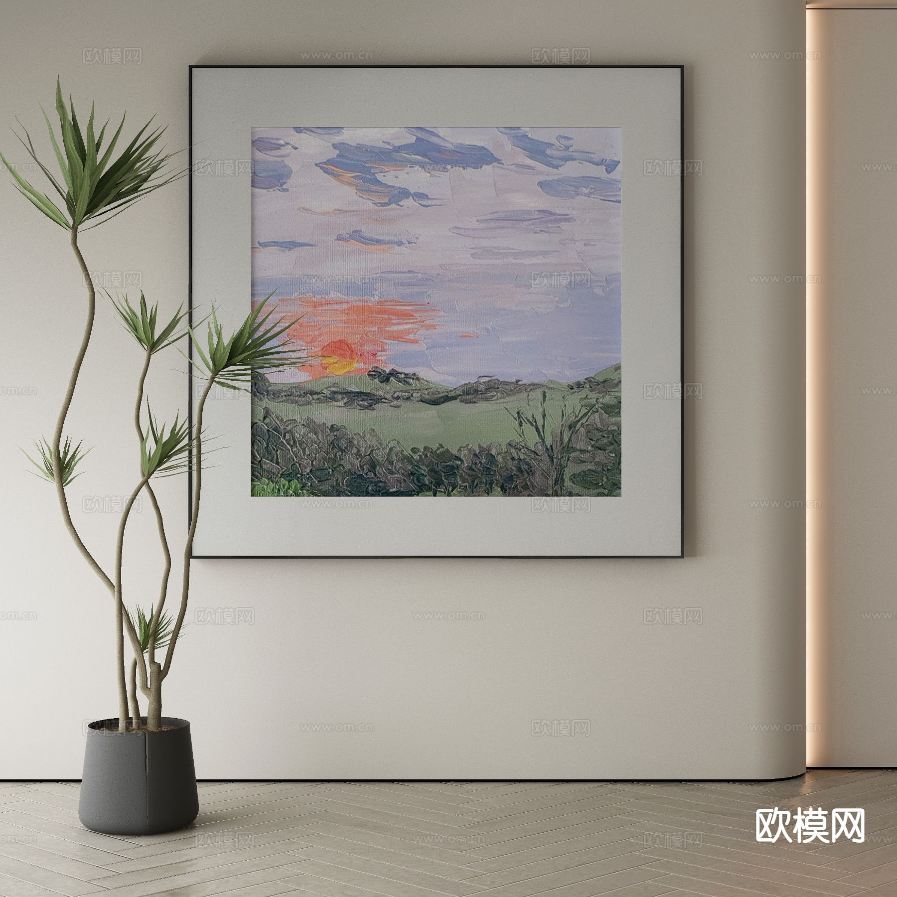 油画 风景画 装饰画 挂画3d模型