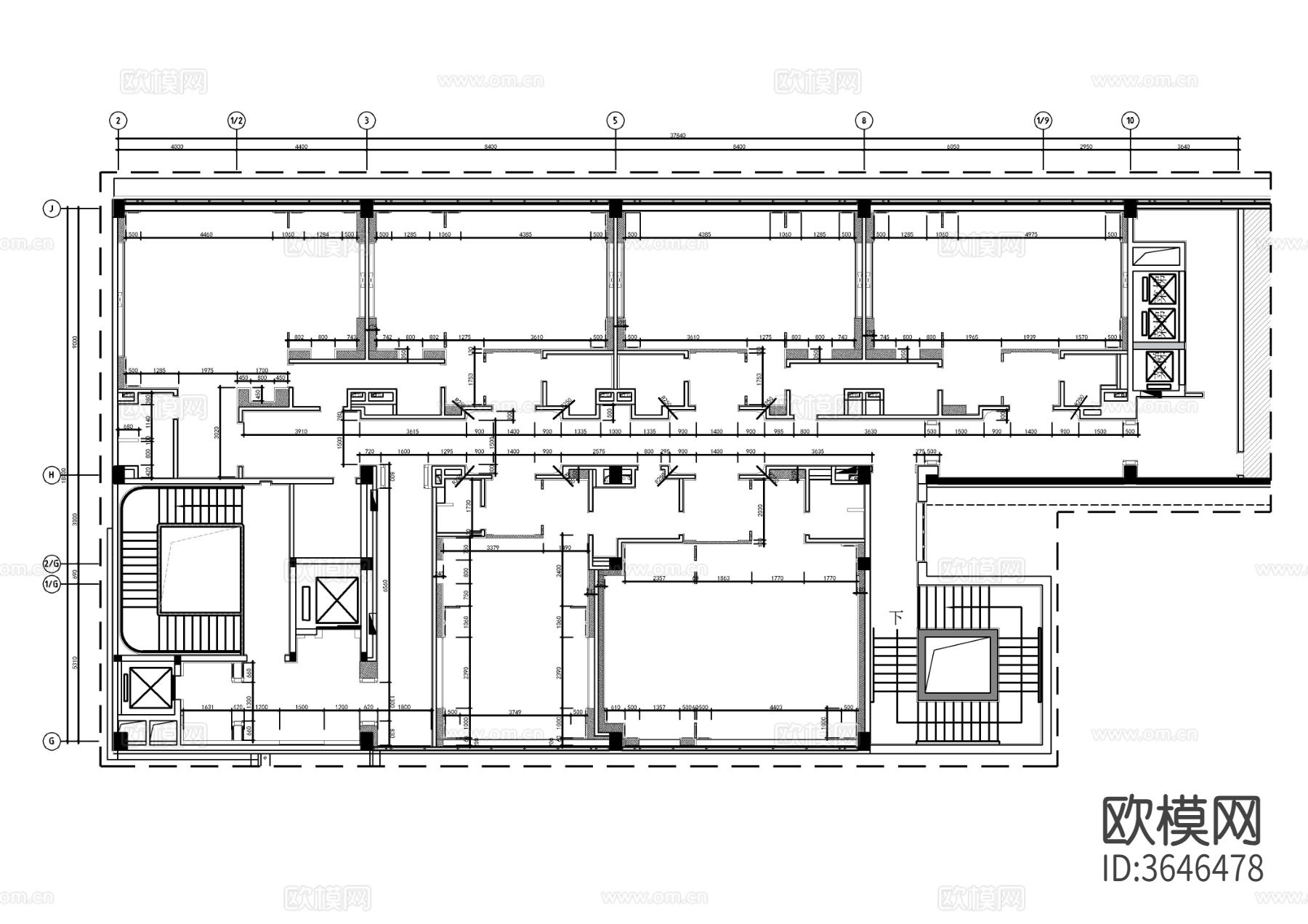 整层中餐包间cad施工图下载（渲染图2）