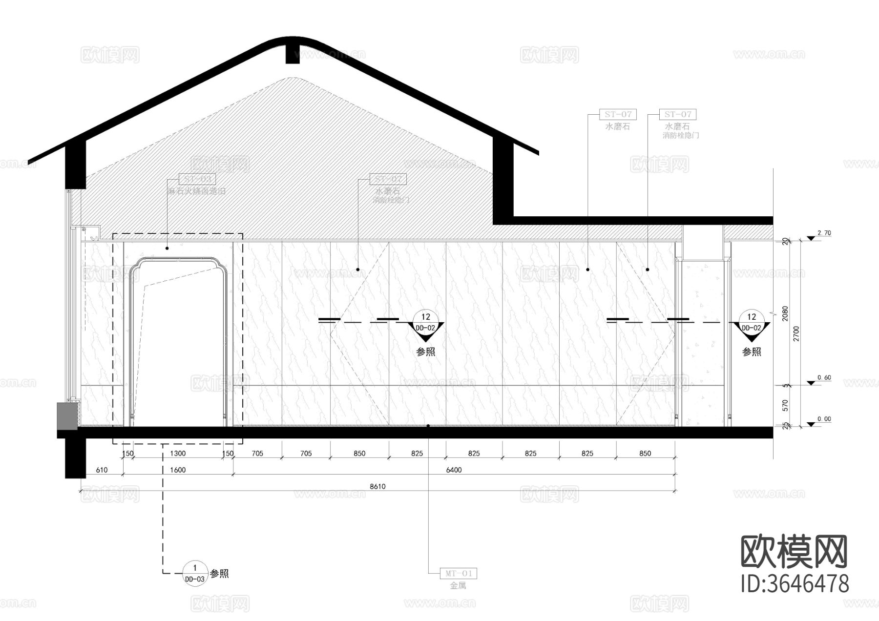 整层中餐包间cad施工图下载（渲染图4）