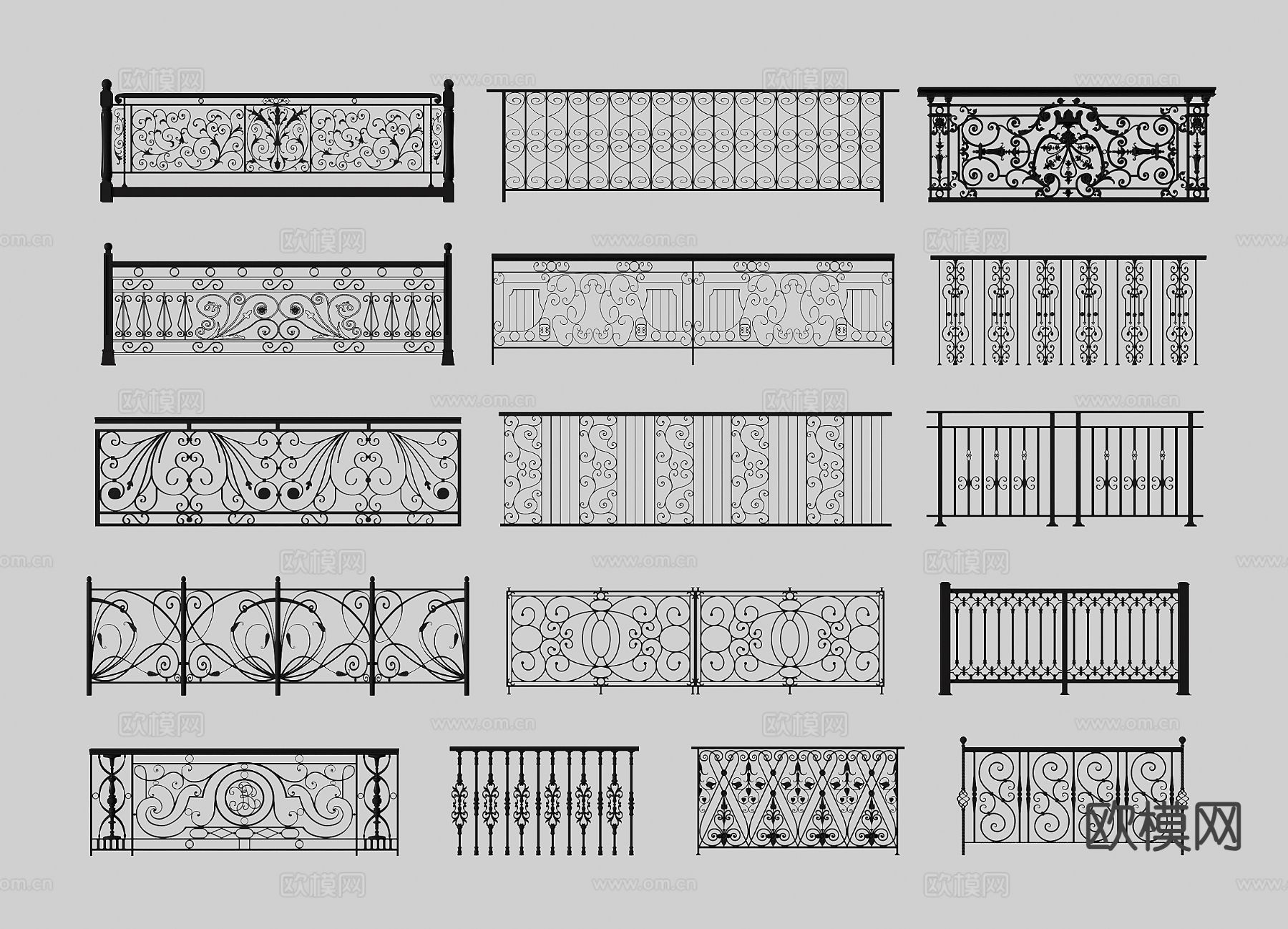 铁艺栏杆 围栏 护栏 扶手3d模型