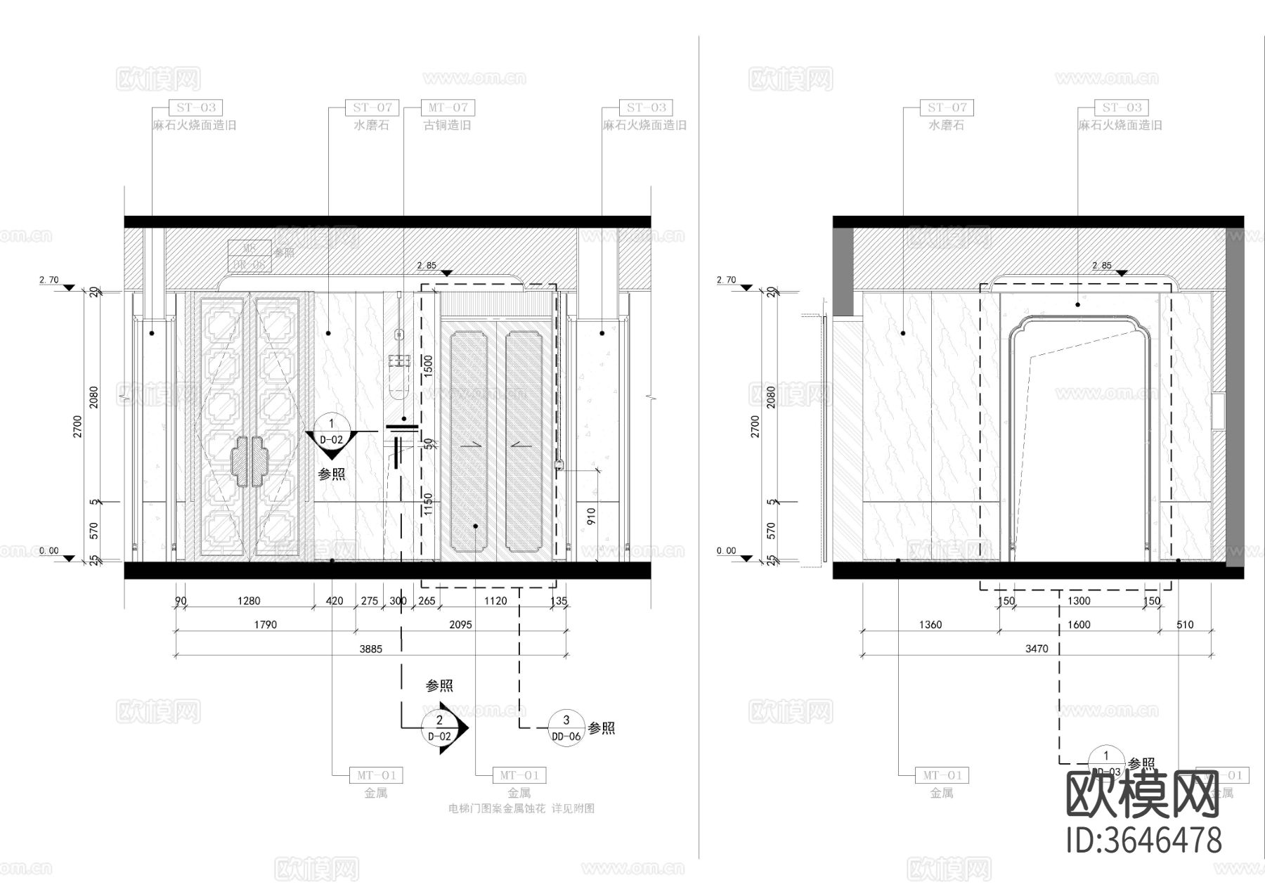 整层中餐包间cad施工图下载（渲染图5）