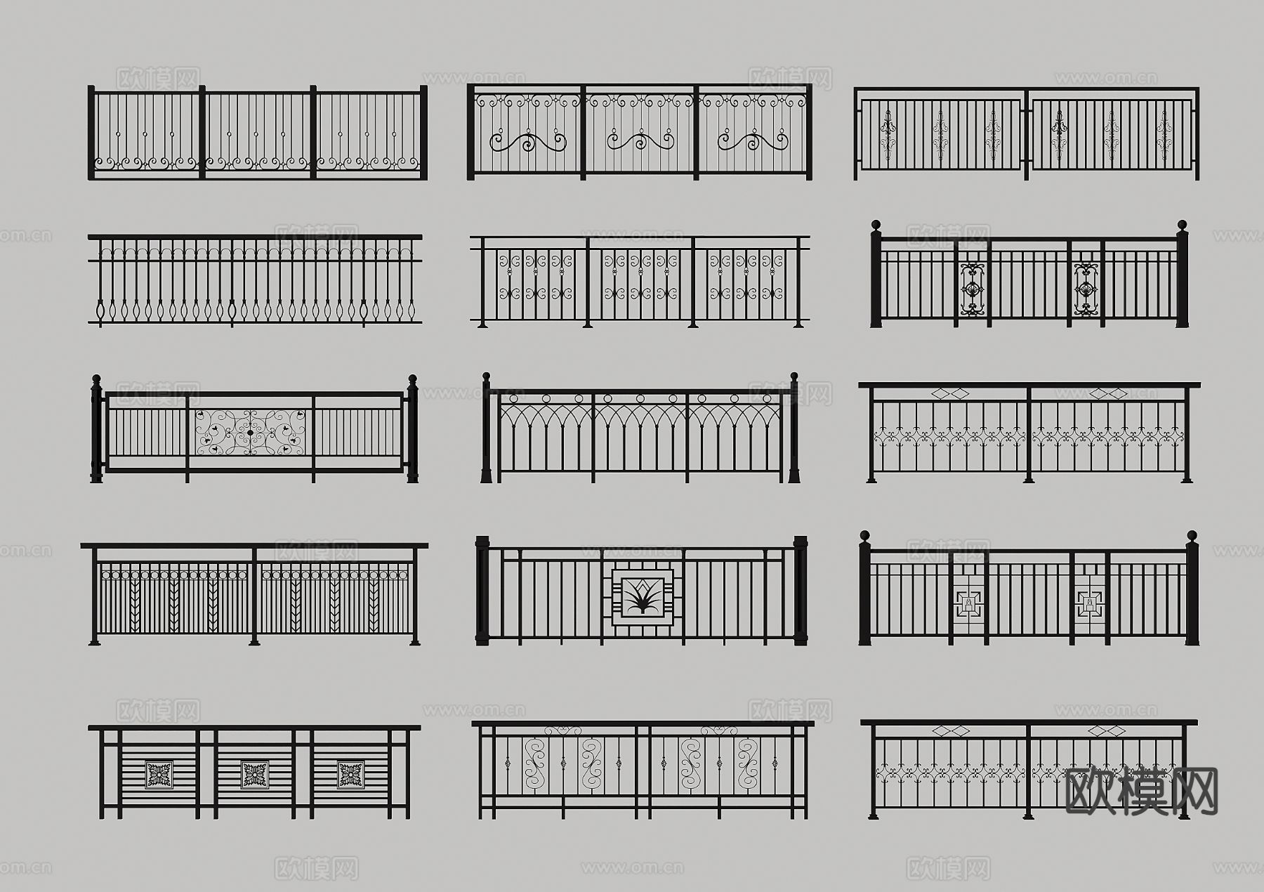 铁艺栏杆 围栏 护栏 扶手3d模型