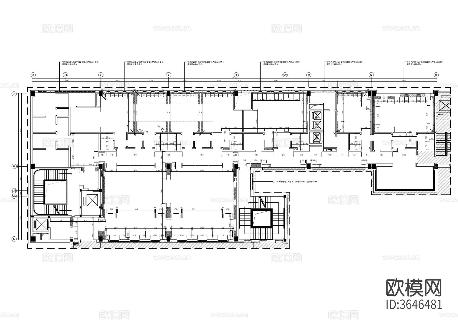 整层中餐厅cad施工图下载（渲染图2）
