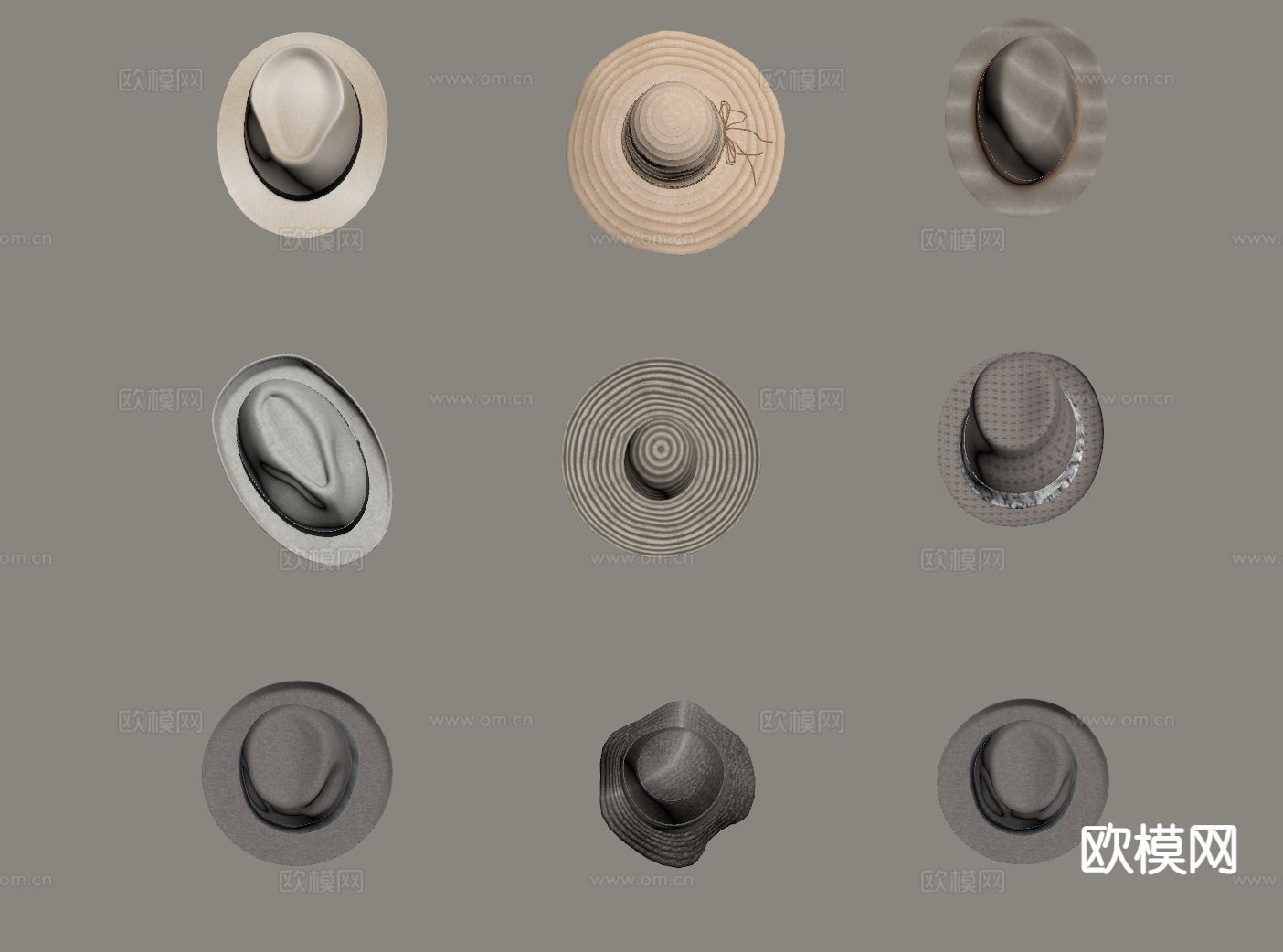 现代帽子 遮阳帽su模型下载（渲染图1）