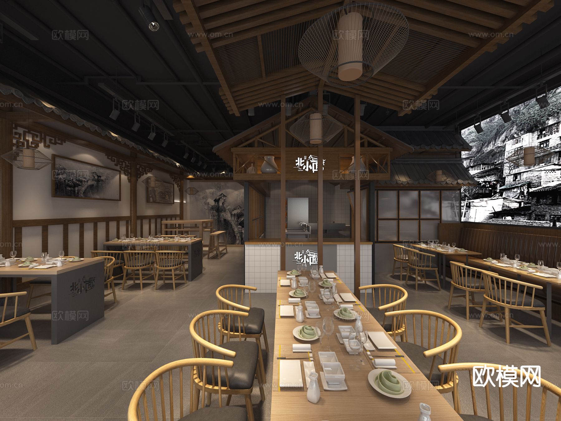 中餐厅 特色餐馆3d模型