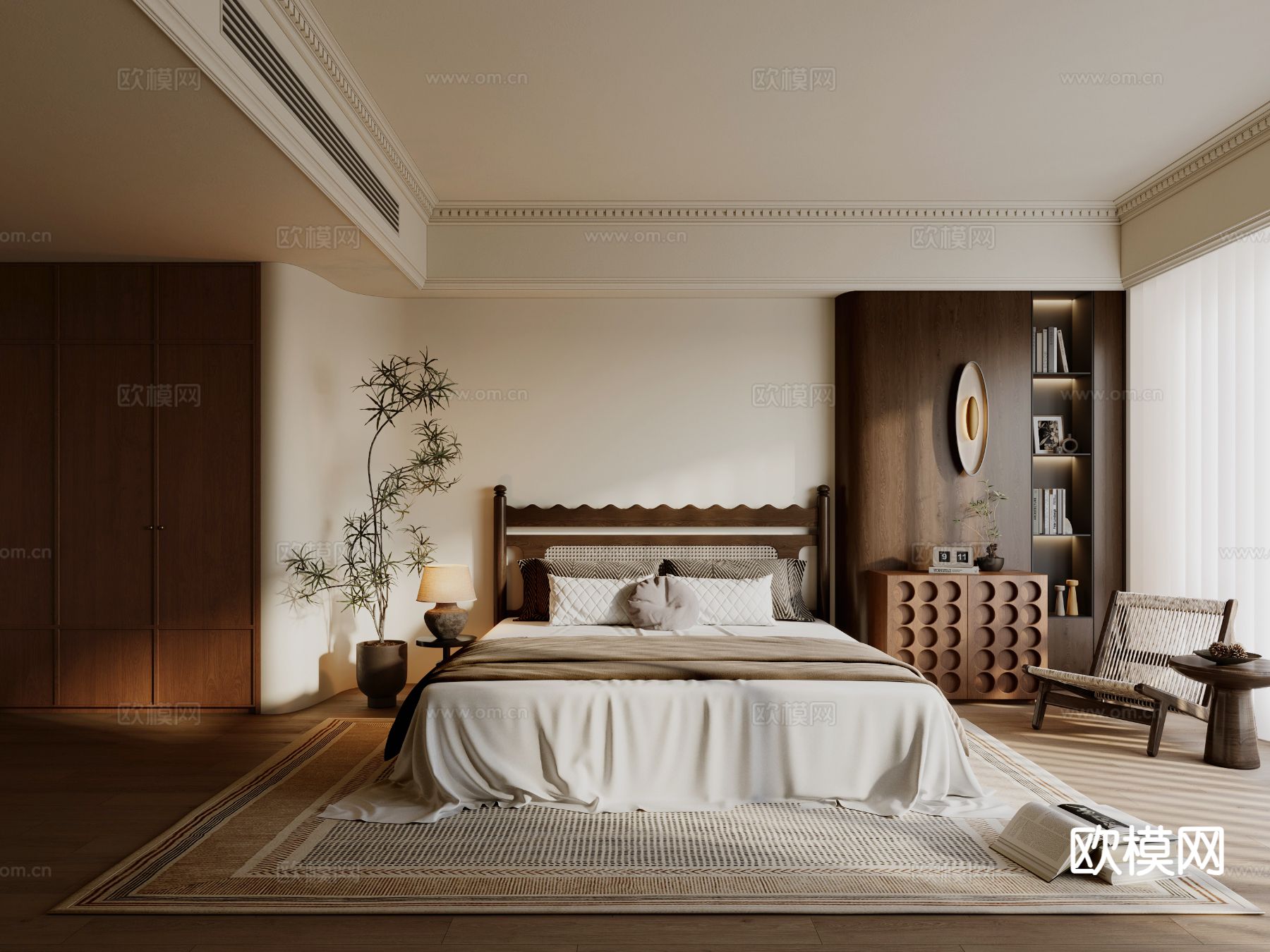侘寂卧室 主卧su模型下载（渲染图2）