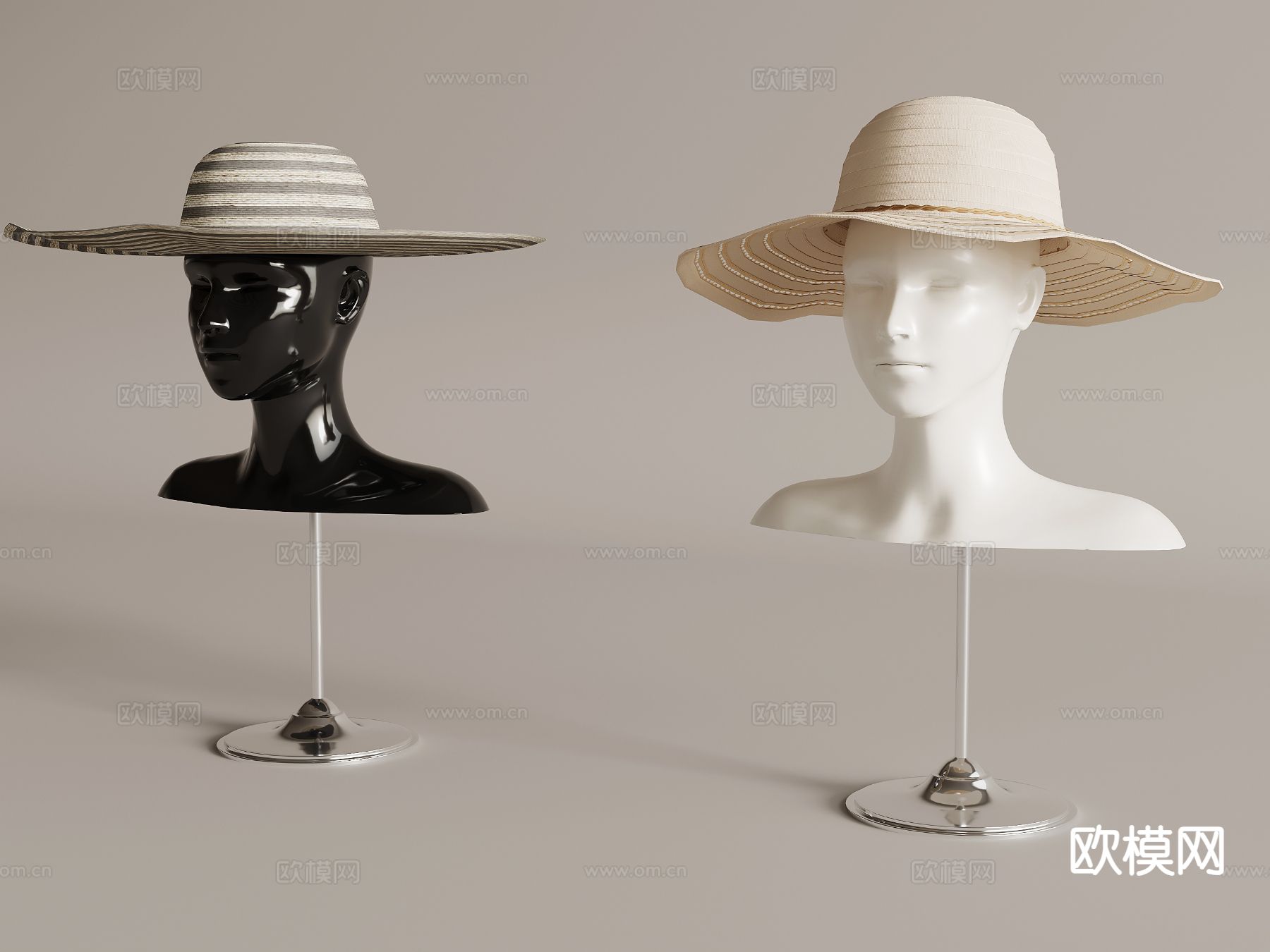现代帽子 遮阳帽su模型下载（渲染图2）