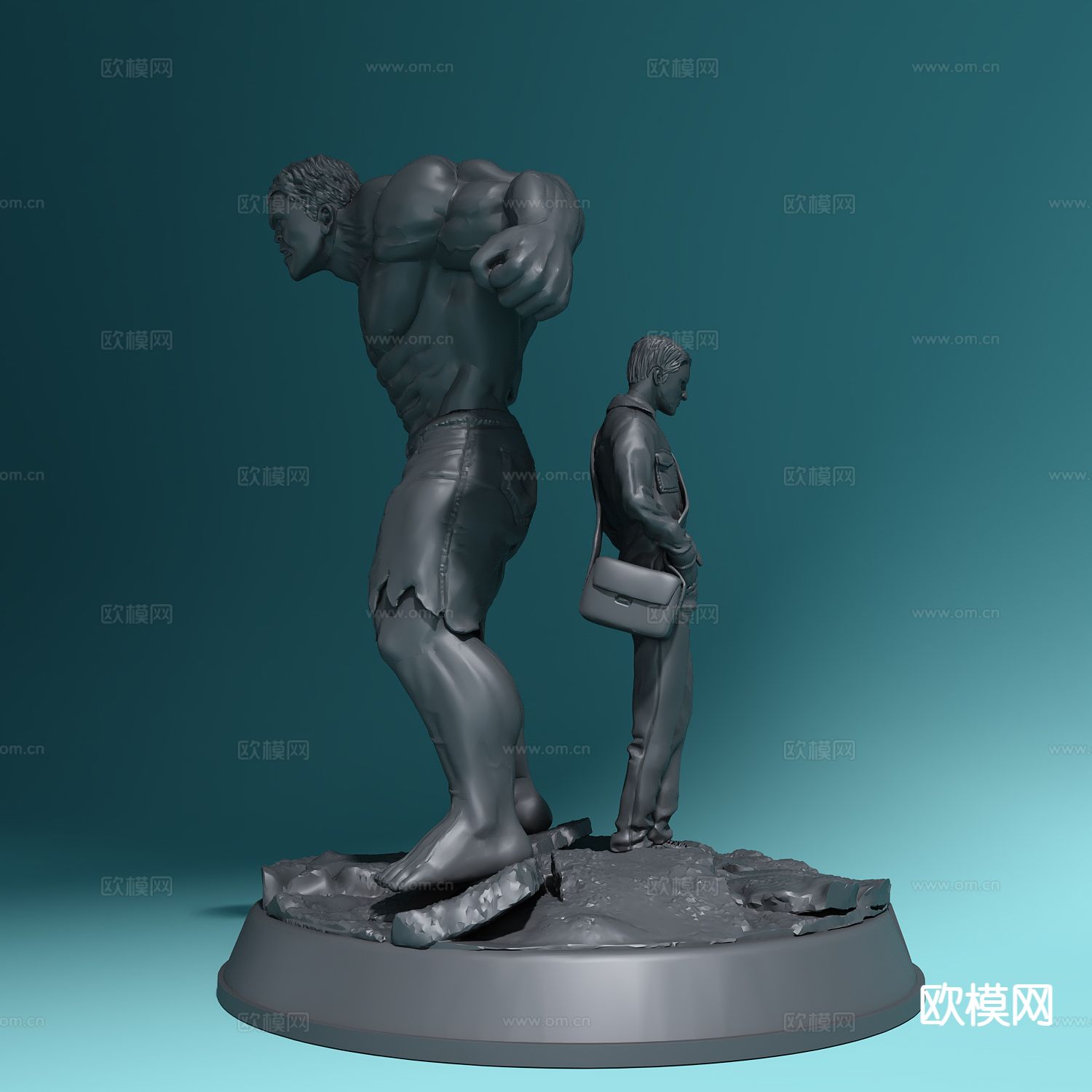 绿巨人潮玩 汉克雕像 卡通摆件3d模型