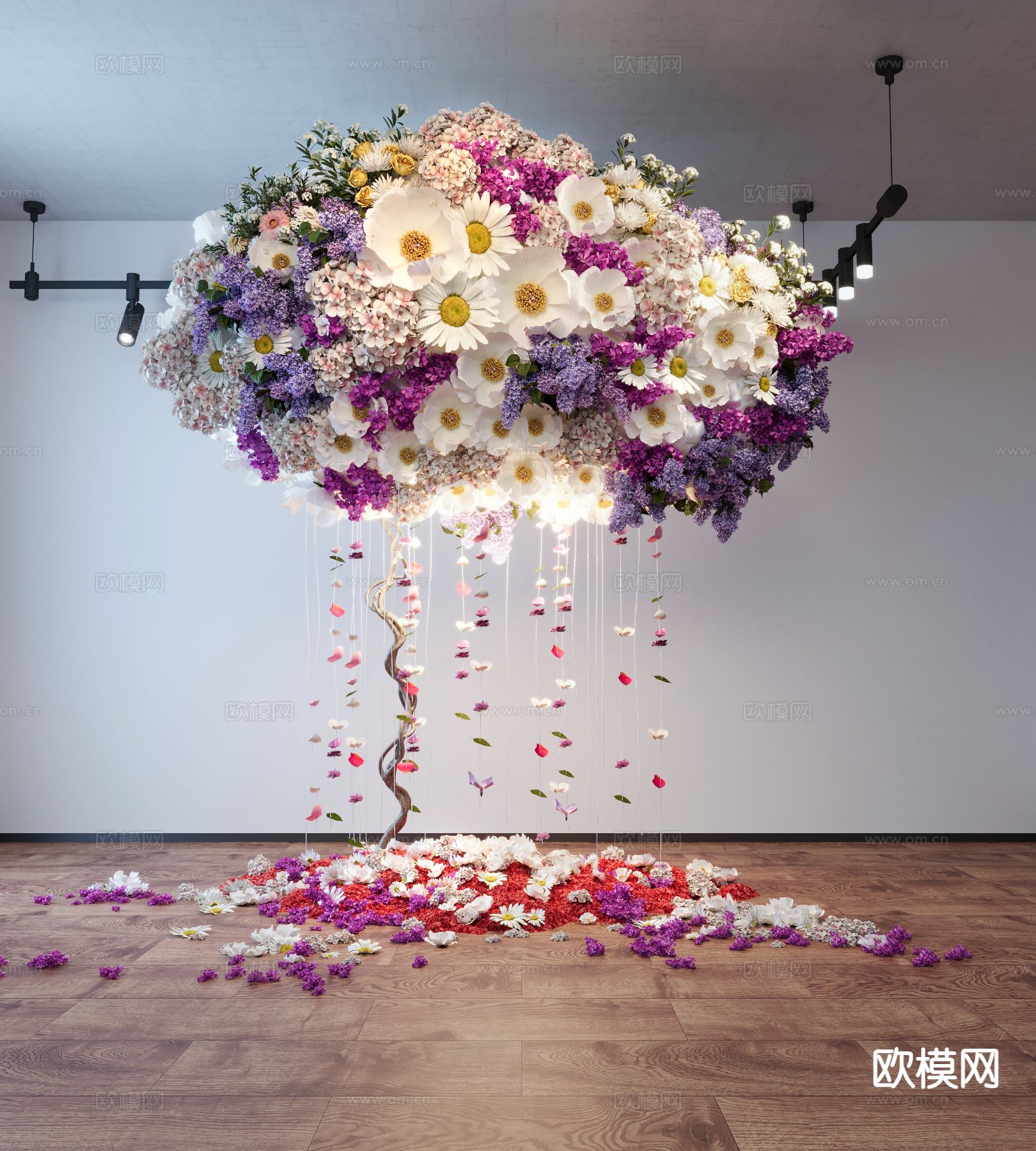 鲜花艺术装置 室内造景3d模型