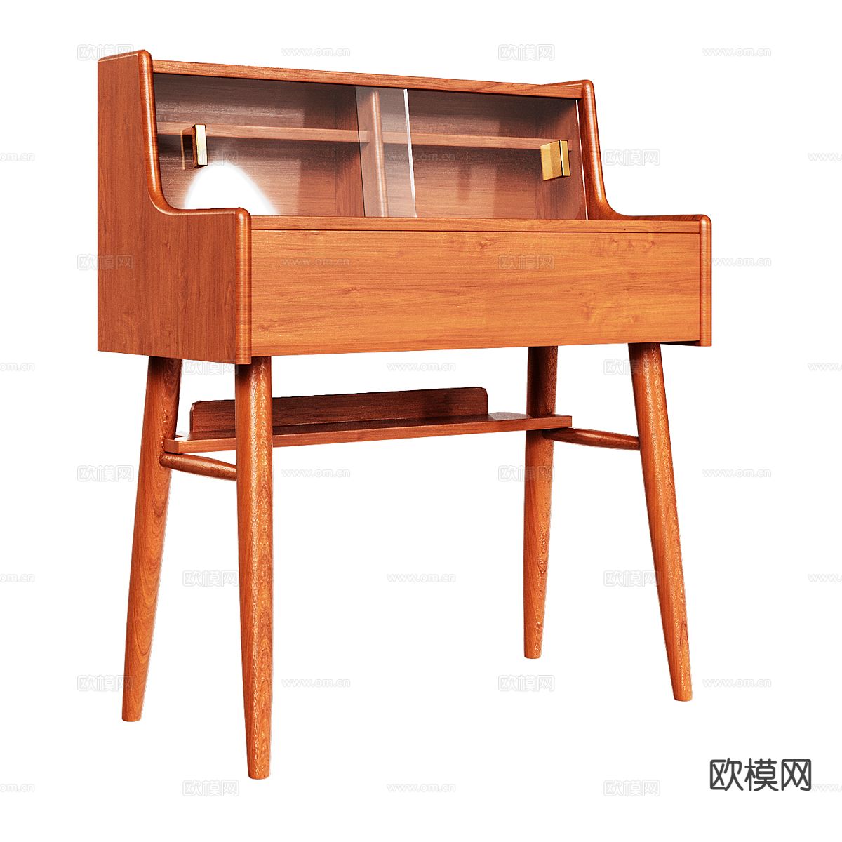 原木风梳妆台3d模型下载