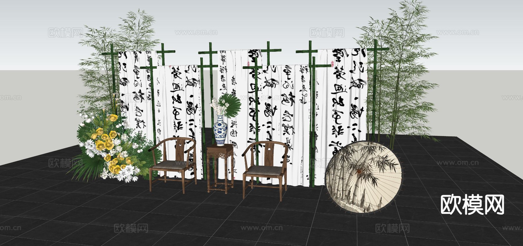 现代文化美陈su模型下载（渲染图3）