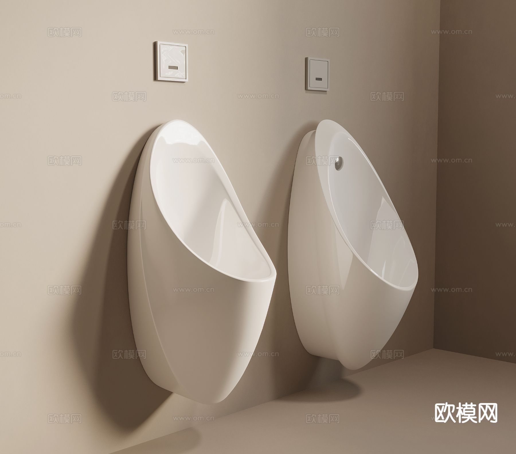 小便斗 小便器su模型下载（渲染图2）