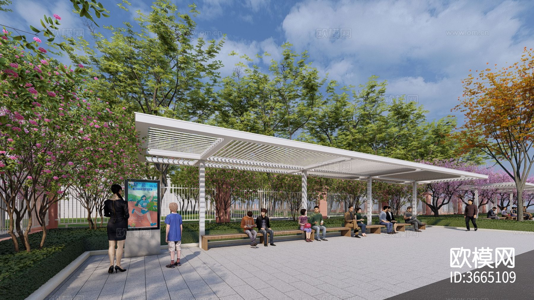 廊架节点大样图下载（渲染图7）