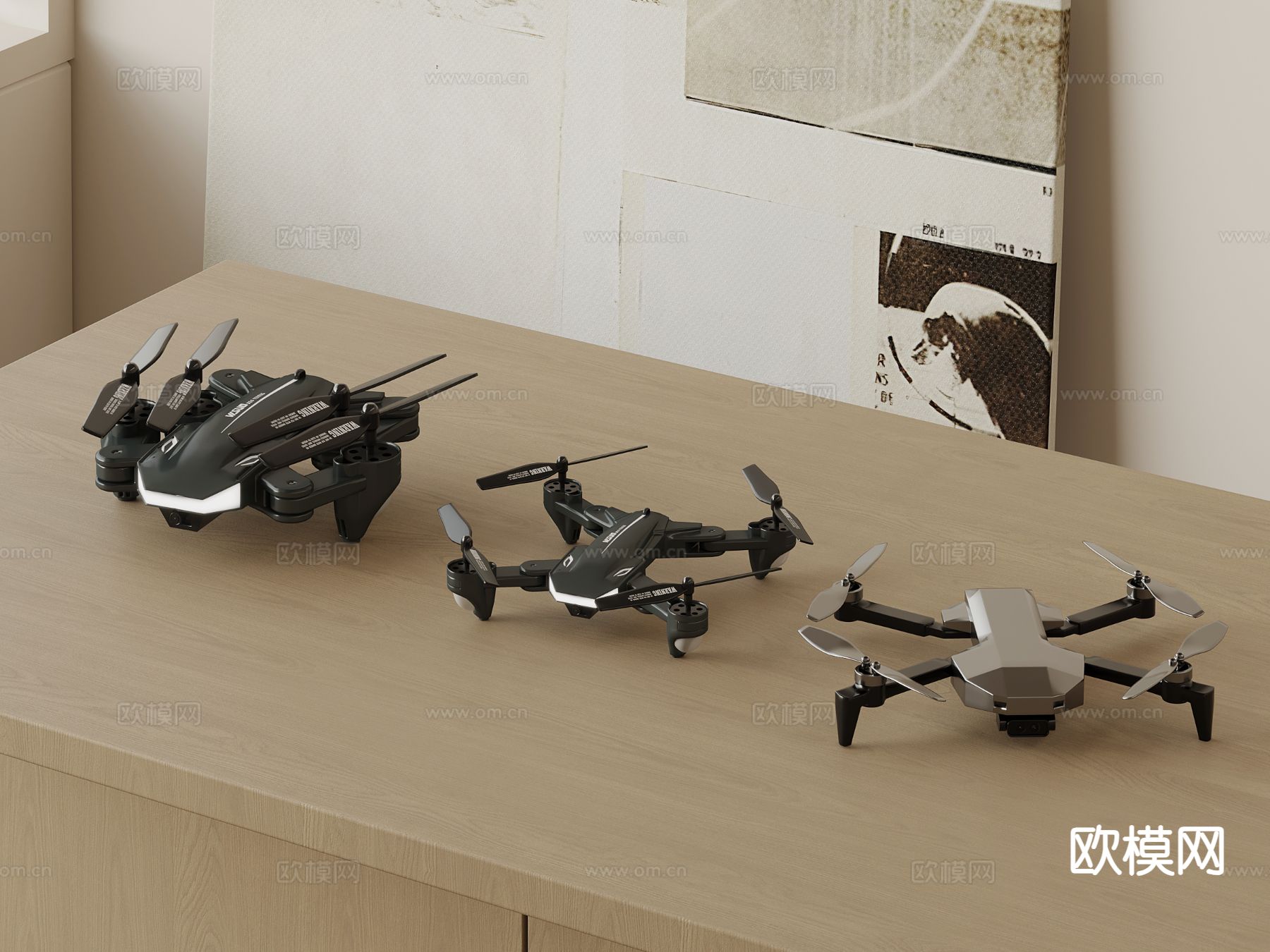 大疆无人机 智能无人机su模型下载（渲染图2）