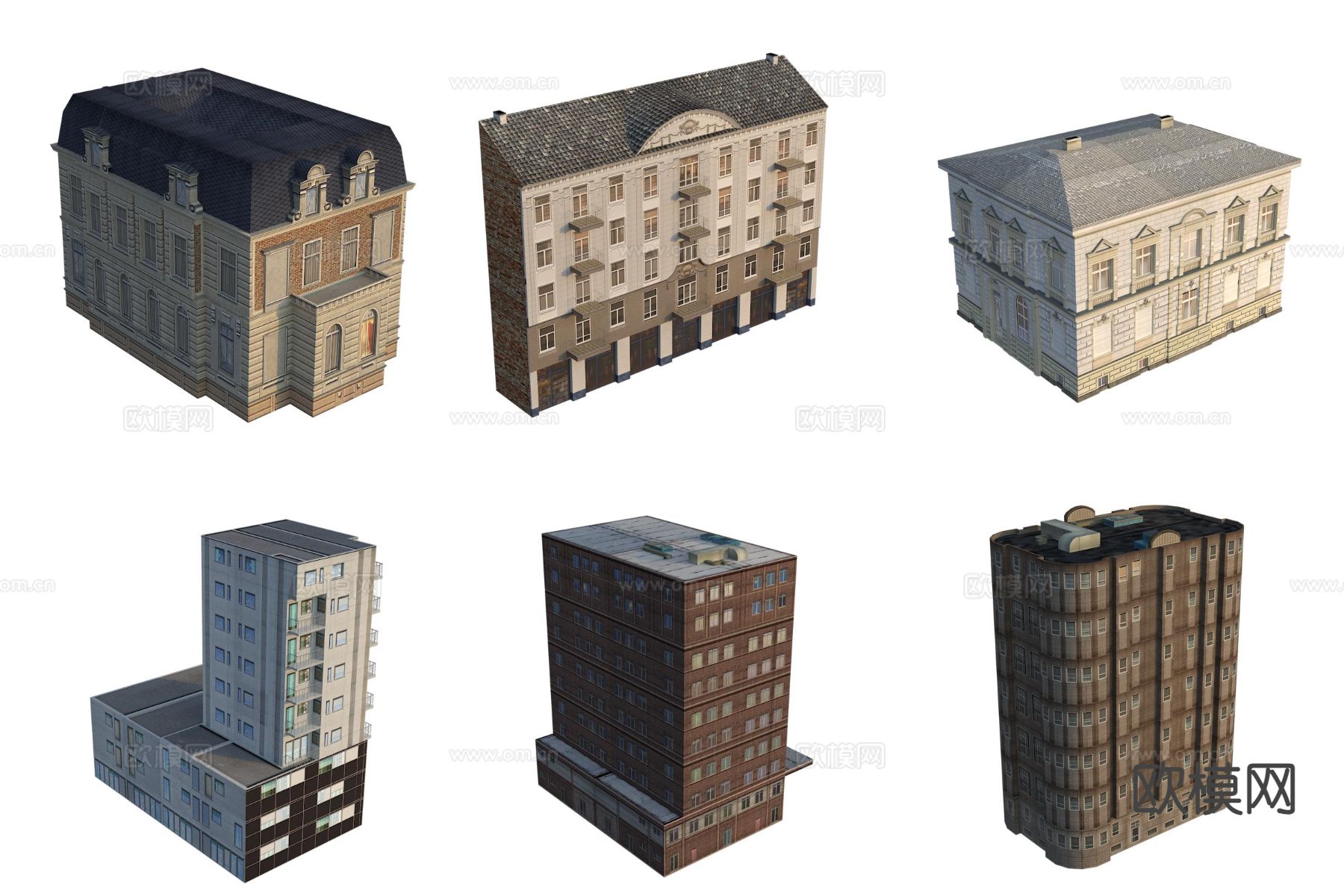 欧式城市建筑 洋房3d模型