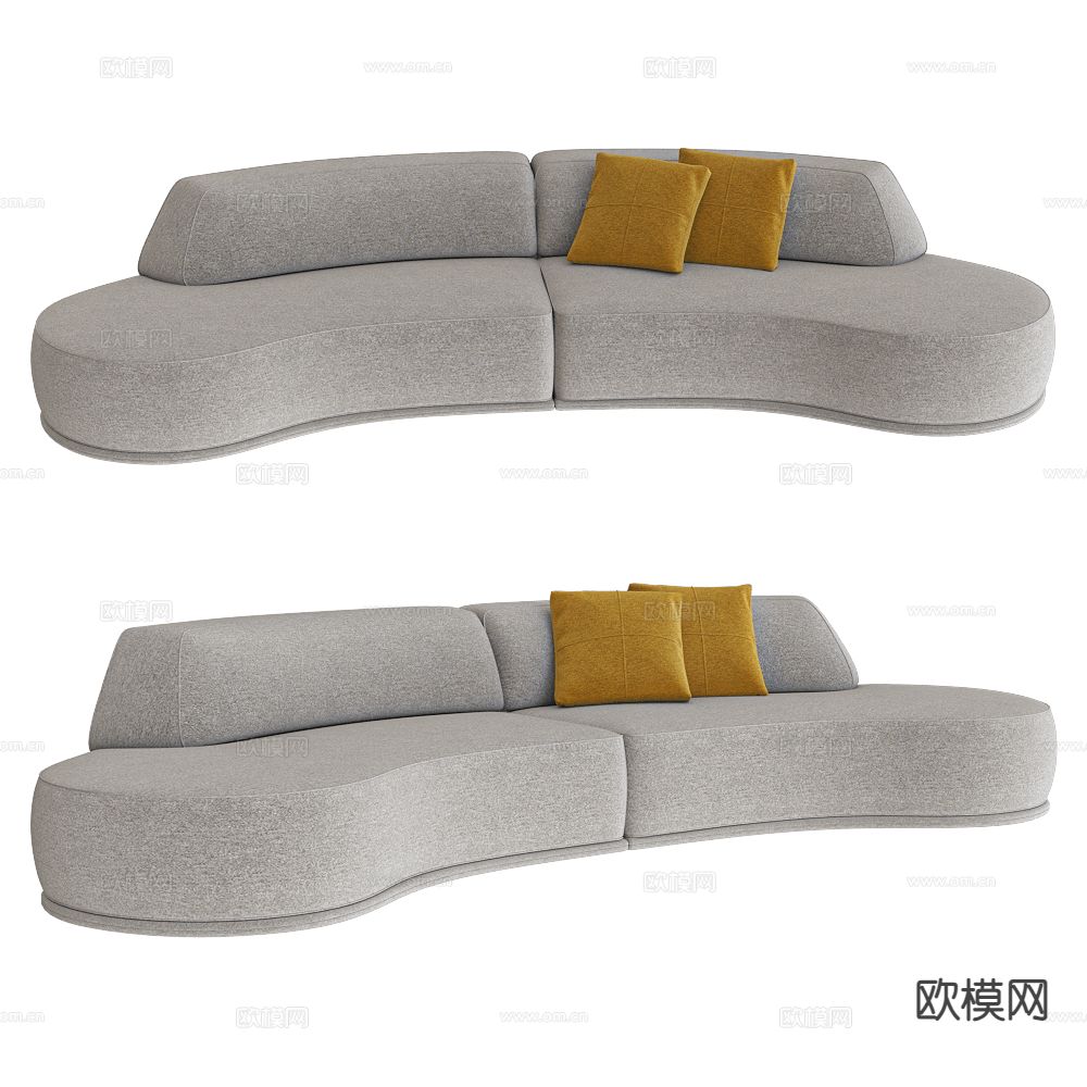 CTS 弧形沙发 异形沙发3d模型下载